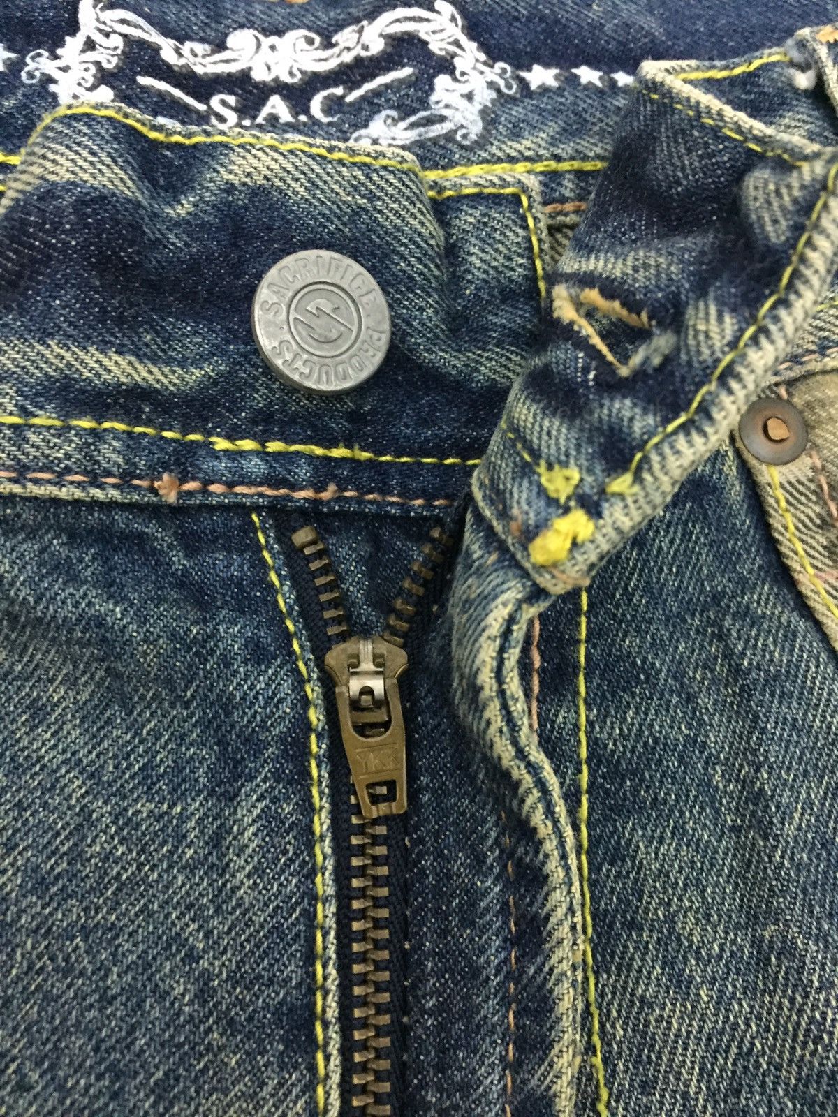 Japanese Brand Sacrifice Patchwork Pocket Denim Size US 32 / EU 48 - 11 Thumbnail