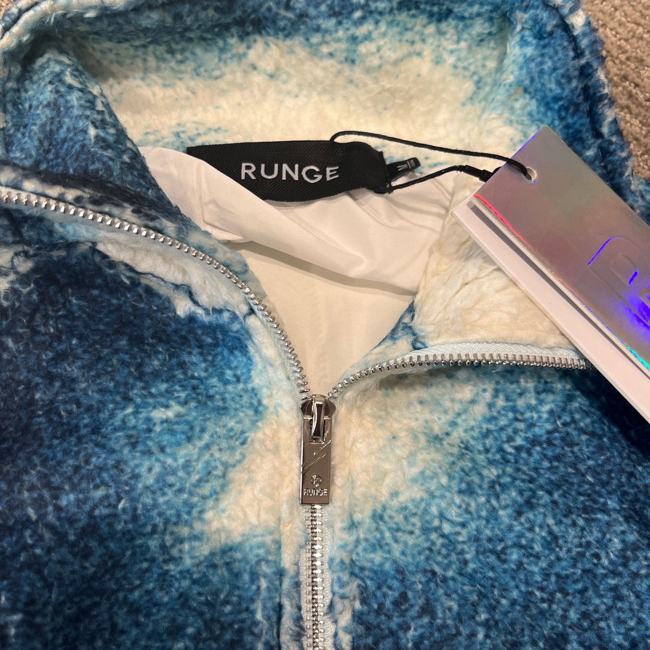 Other Runge Into the Deep Blue/White All Over Print Fleece Jacket Size US M / EU 48-50 / 2 - 4 Thumbnail