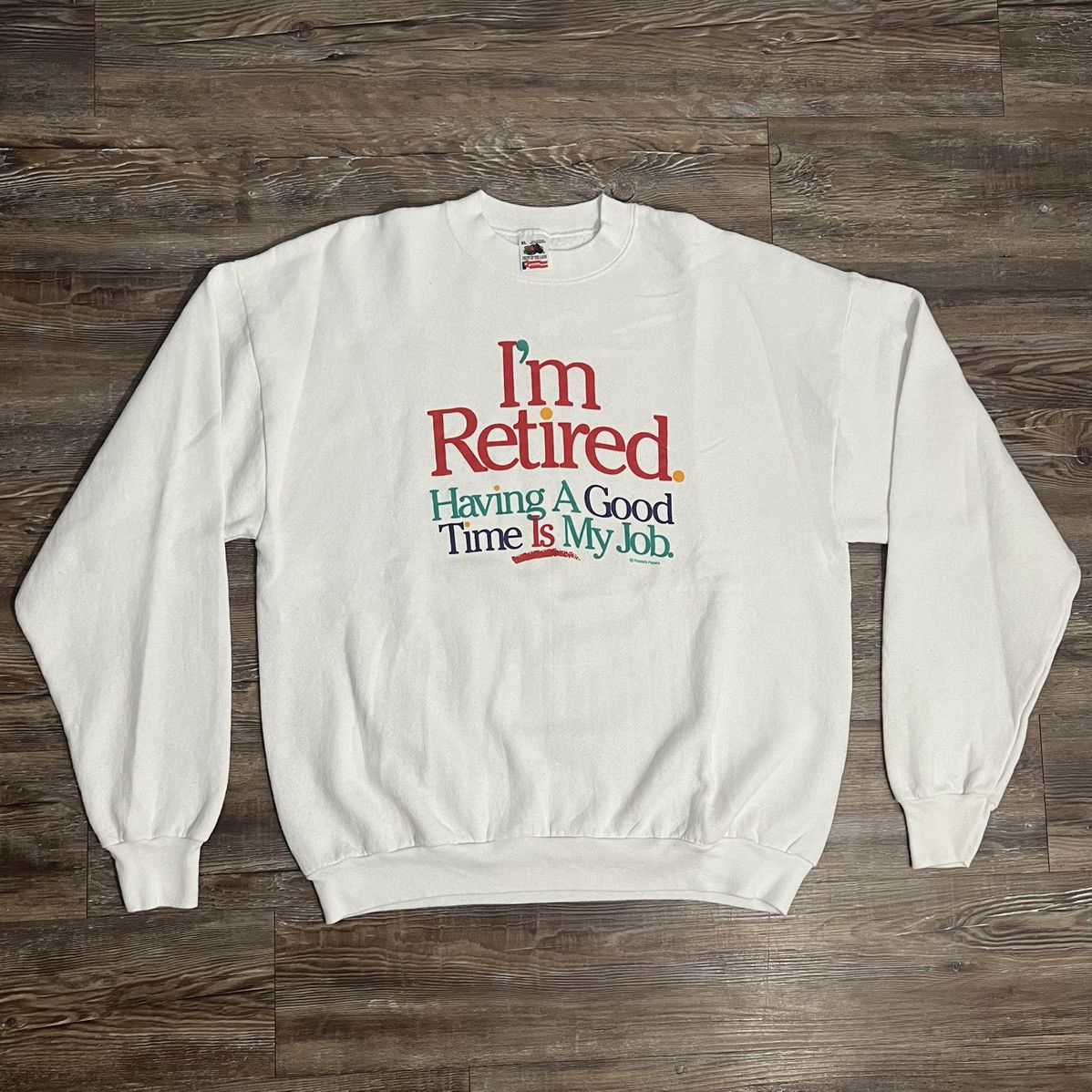 Fruit Of The Loom × Vintage Vintage Peacock Papers Im Retired Funny Crewneck Sweatshirt Size US XL / EU 56 / 4 - 1 Thumbnail