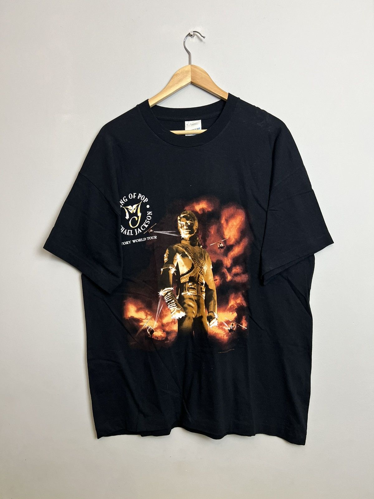 image of Band Tees x Michael Jackson Vintage 90's Michael Jackson History World Tou Music Band Tee in Black 
