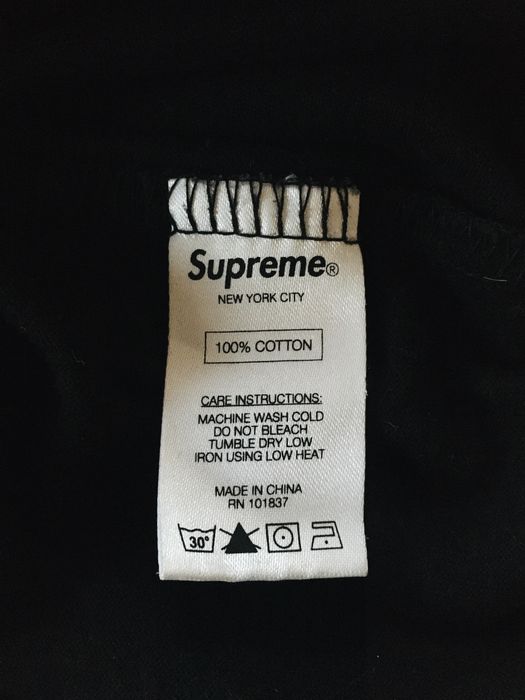 Supreme Tonal Embroidered Tee Black Men's - SS16 - US