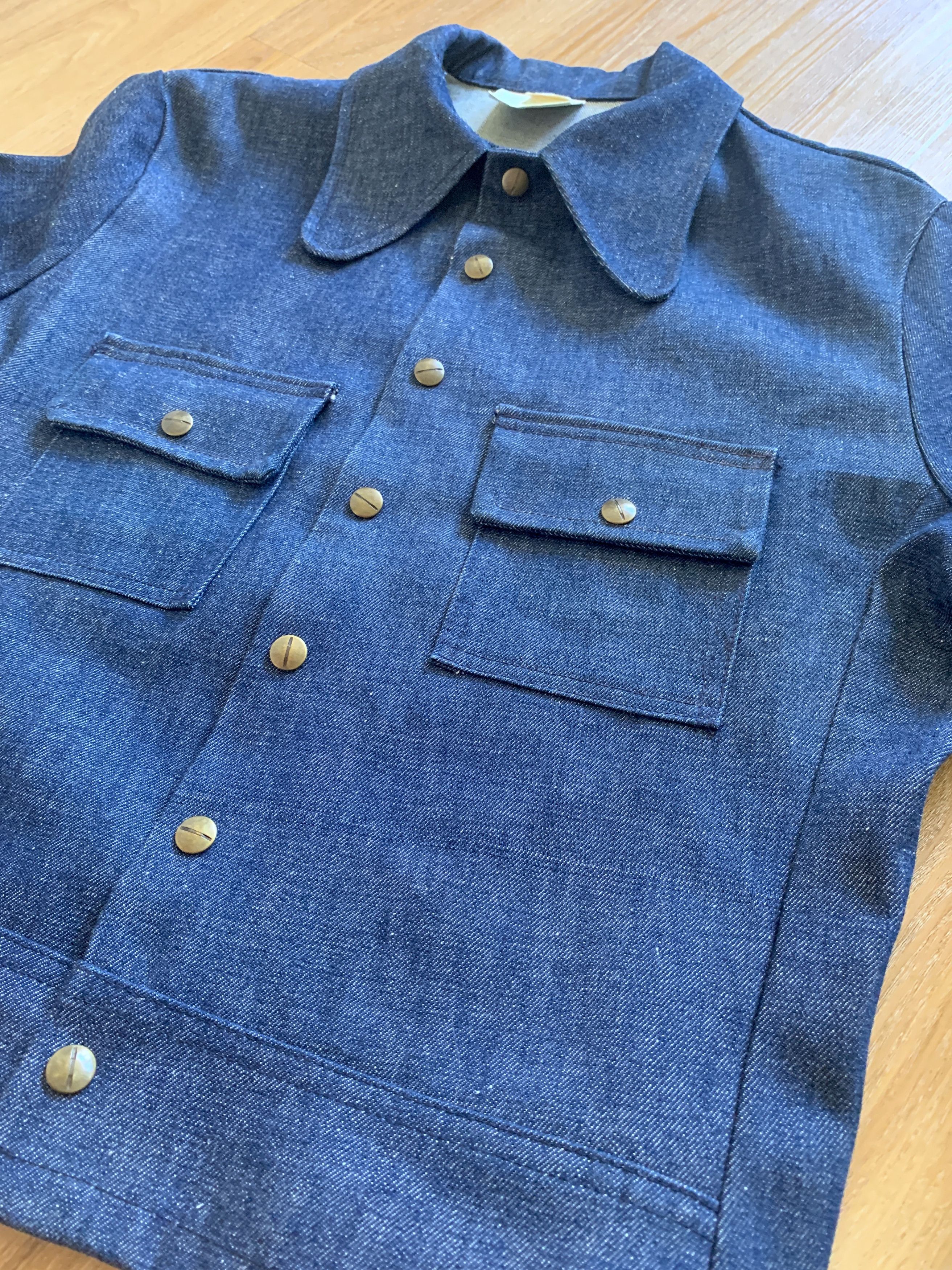 Other [Last drop] ; 1970's cropped denim snap-button jacket Size US M / EU 48-50 / 2 - 4 Thumbnail