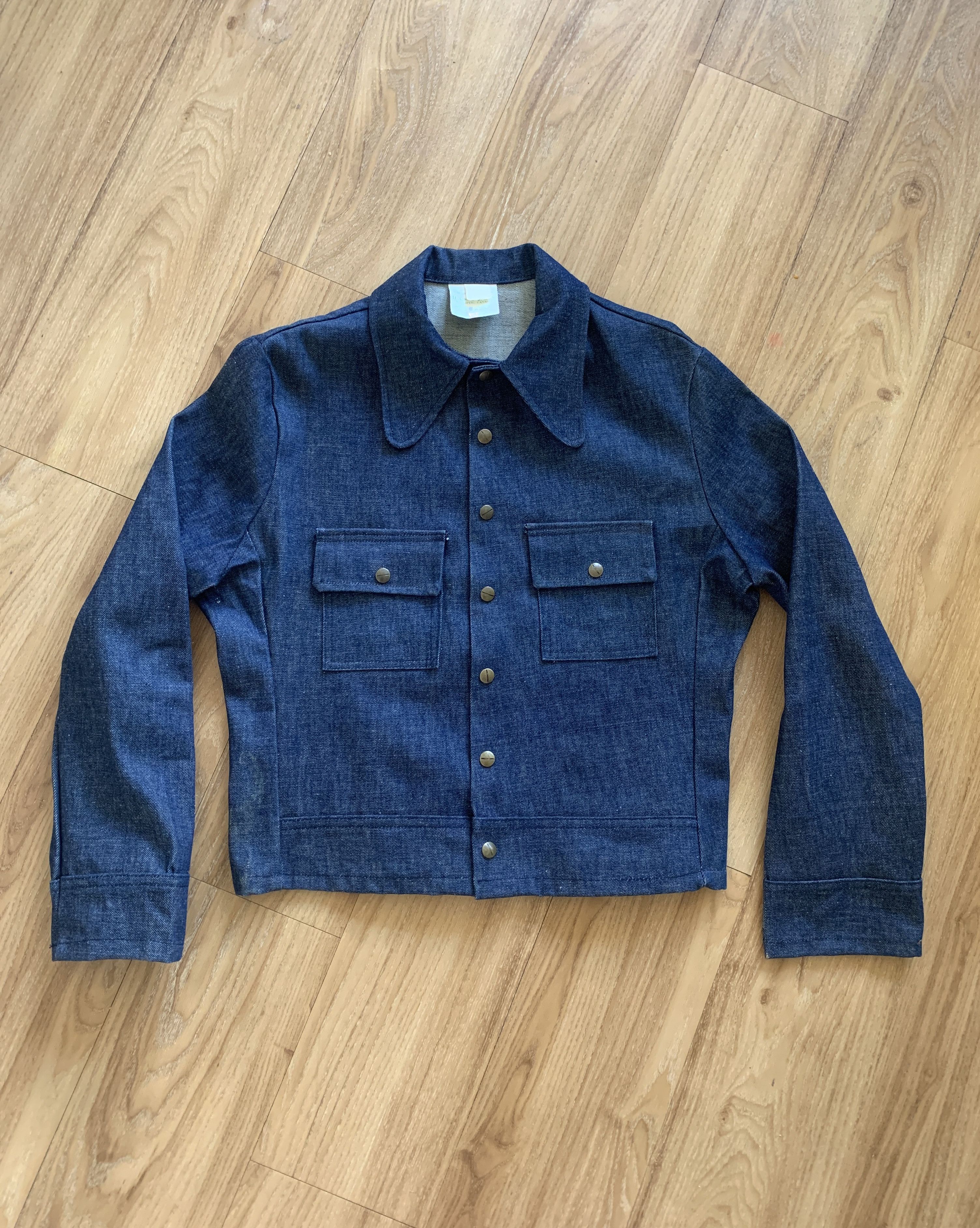 [Last drop] ; 1970's cropped denim snap-button jacket