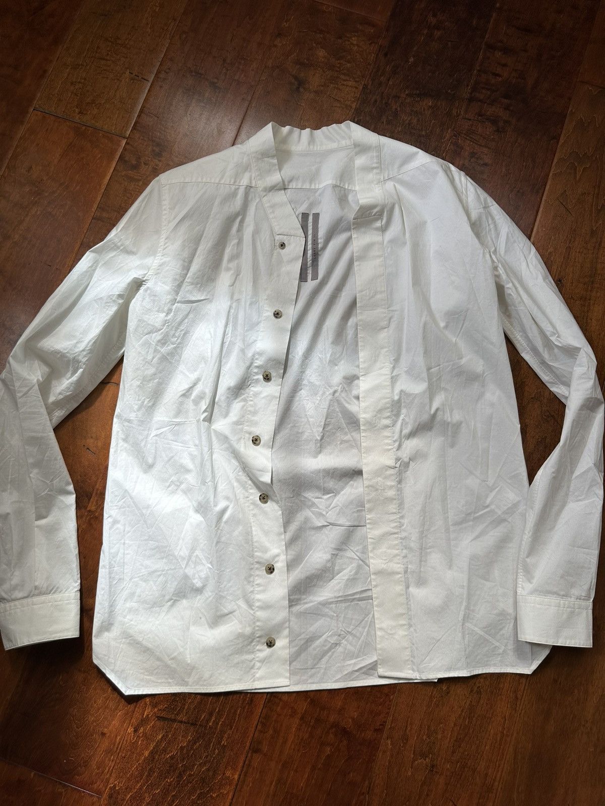 image of Rick Owens Milk Button Up in White, Men's (Size Medium)