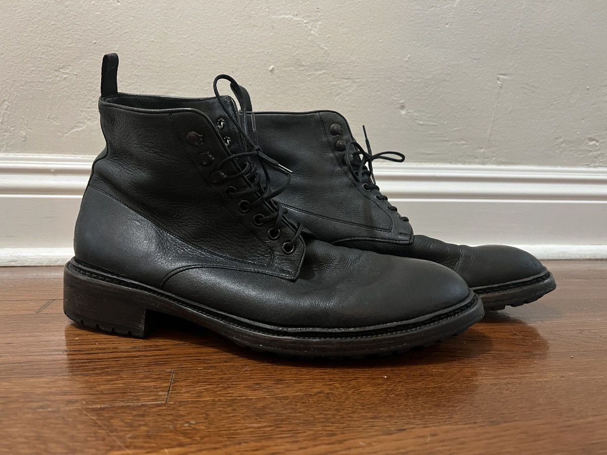 BARNEYS New York Men\'s 12 Black Leather Ankle Shoe Boots Lace Up Made in Italy The Presley Lace-Up Boot - Nero Black - Rubber Sole – Paul Evans main image 2