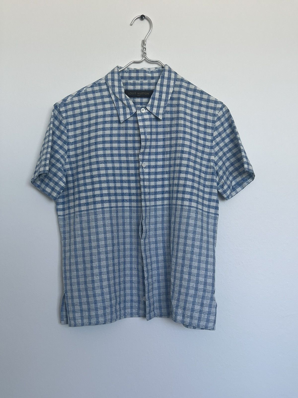 Designer × Louis Vuitton Louis Vuitton Blue Monogram Silk Shirt Size US S / EU 44-46 / 1 - 1 Thumbnail