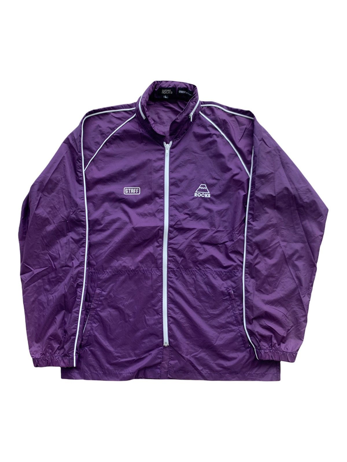 image of Rock Band x Vintage Ozone Rocks X Smash Go Round Fuji Rocks Fest 02 Windbreaker in Purple (Size Lar