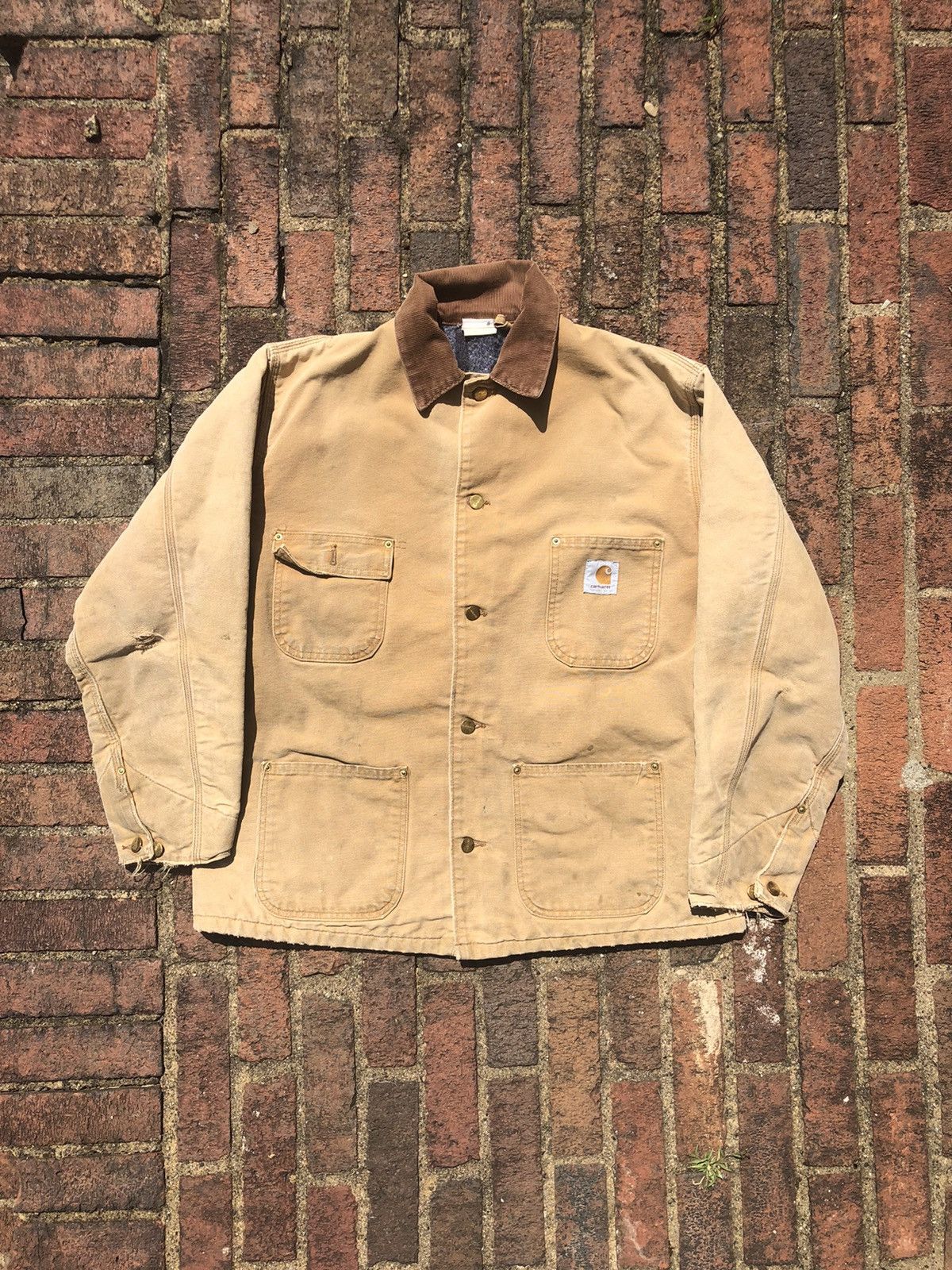 Vintage Carhartt Thrashed Sun Faded Workwear Jacket