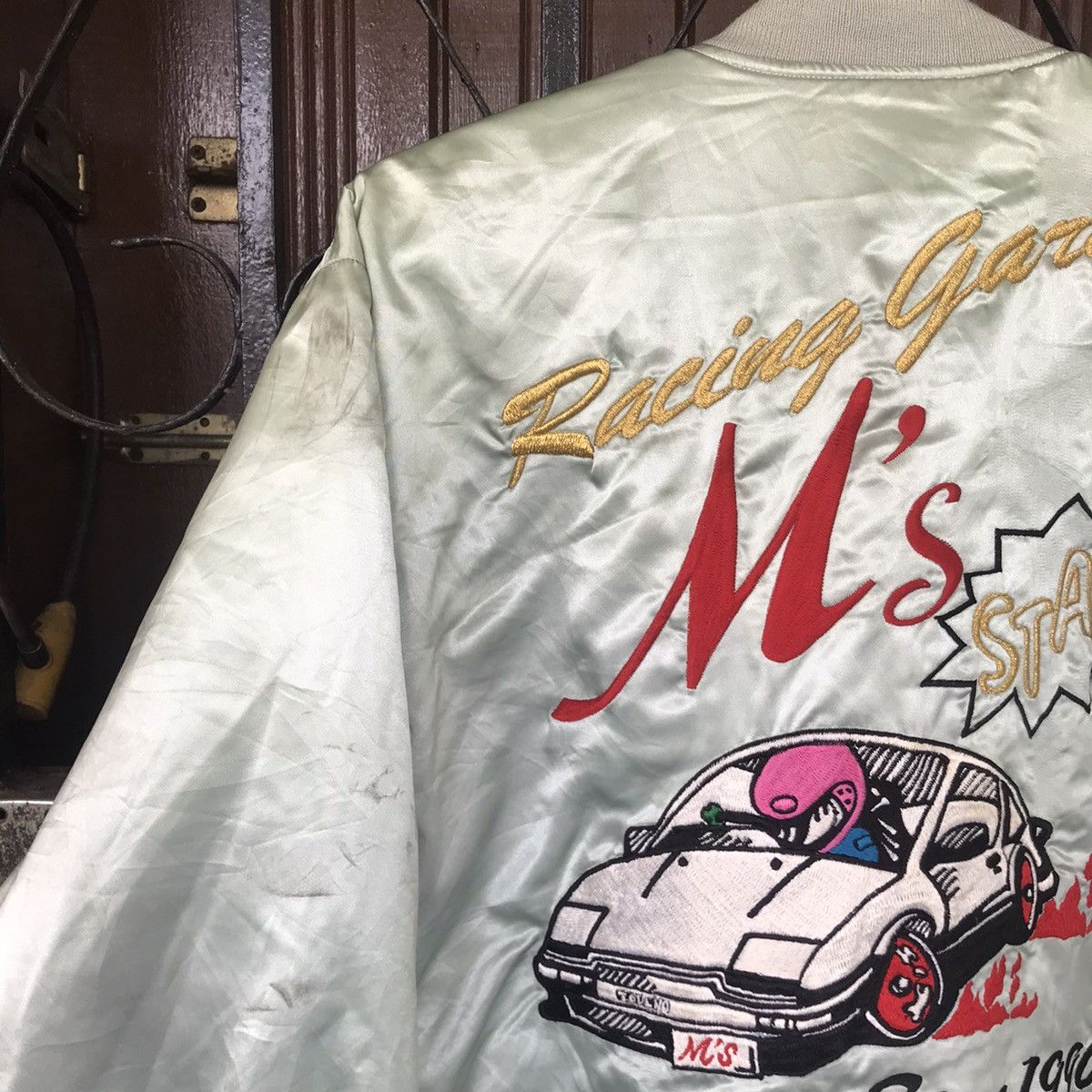 Japanese Brand Vtg Racing Garage M’s Staff Abierto University Club Bomber Size US M / EU 48-50 / 2 - 14 Thumbnail