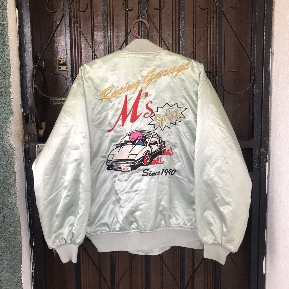 Japanese Brand Vtg Racing Garage M’s Staff Abierto University Club Bomber Size US M / EU 48-50 / 2 - 1 Thumbnail