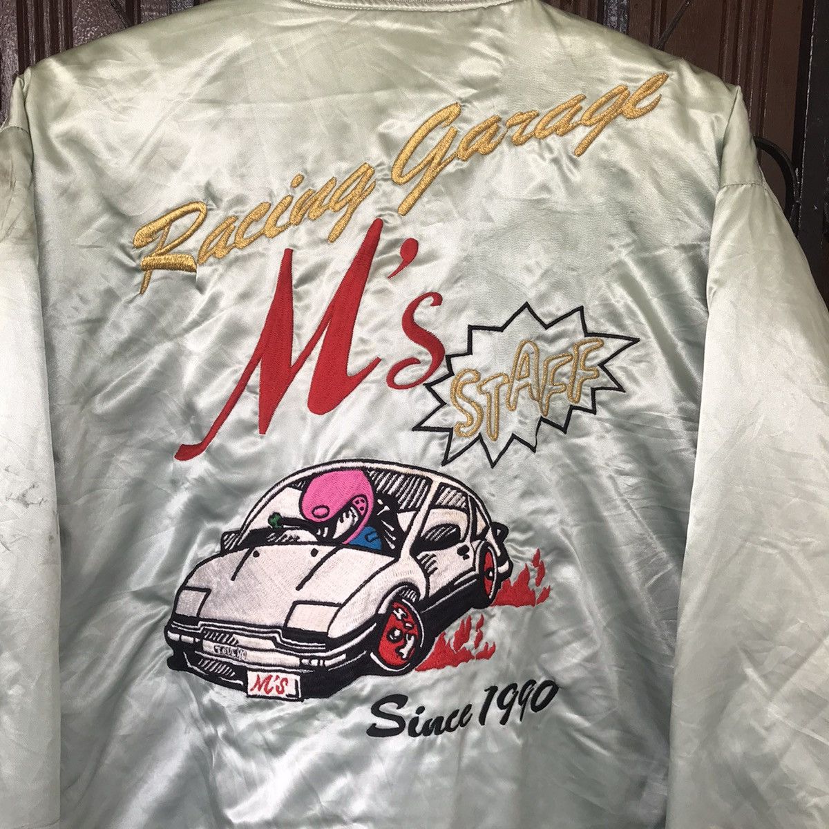 Japanese Brand Vtg Racing Garage M’s Staff Abierto University Club Bomber Size US M / EU 48-50 / 2 - 15 Thumbnail