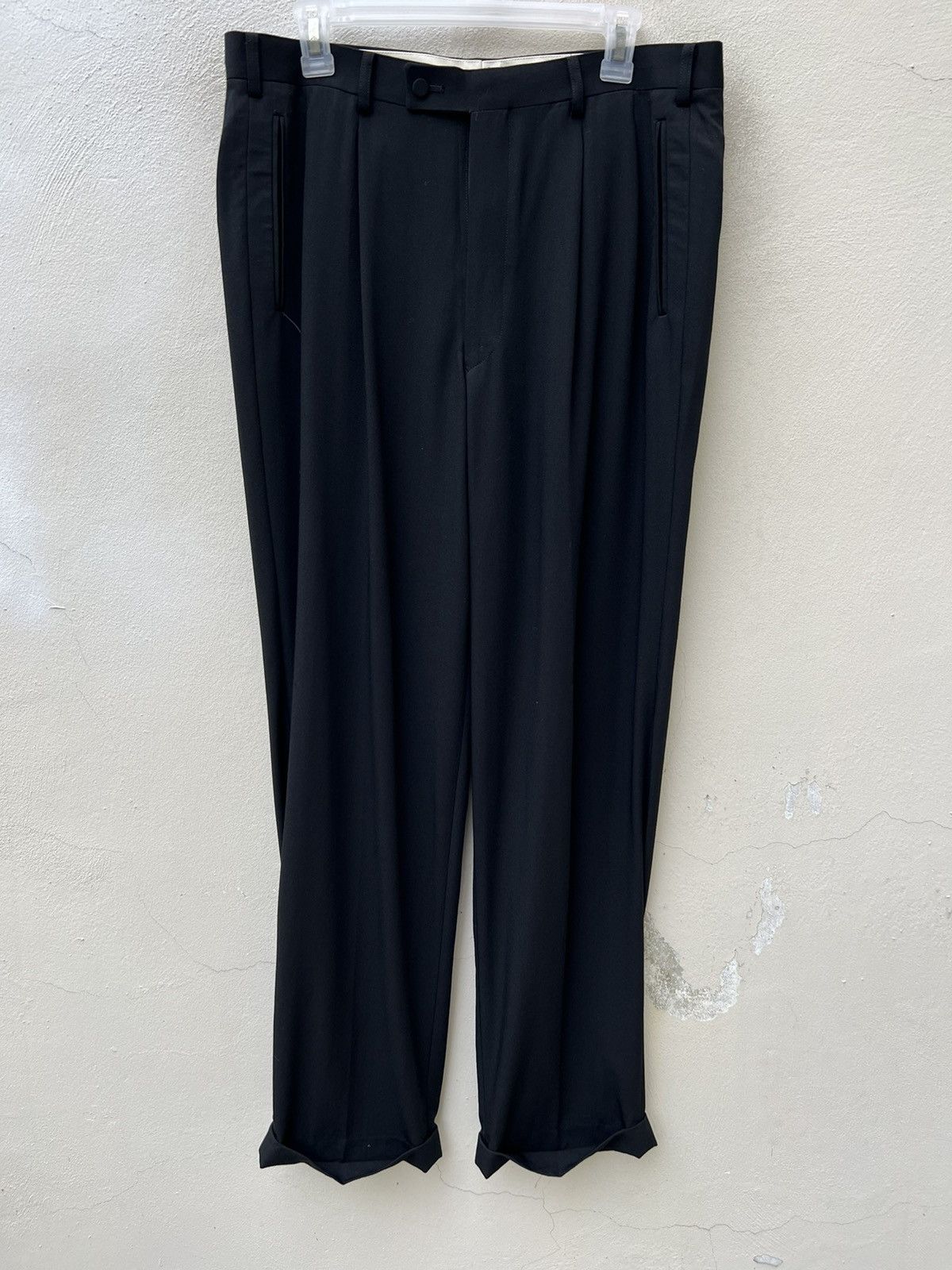 Gaultier Homme Objet × Jean Paul Gaultier VTG JPG Gaultier Homme Objet Wool Rayon Black Trouser Pant Size US 34 / EU 50 - 1 Thumbnail