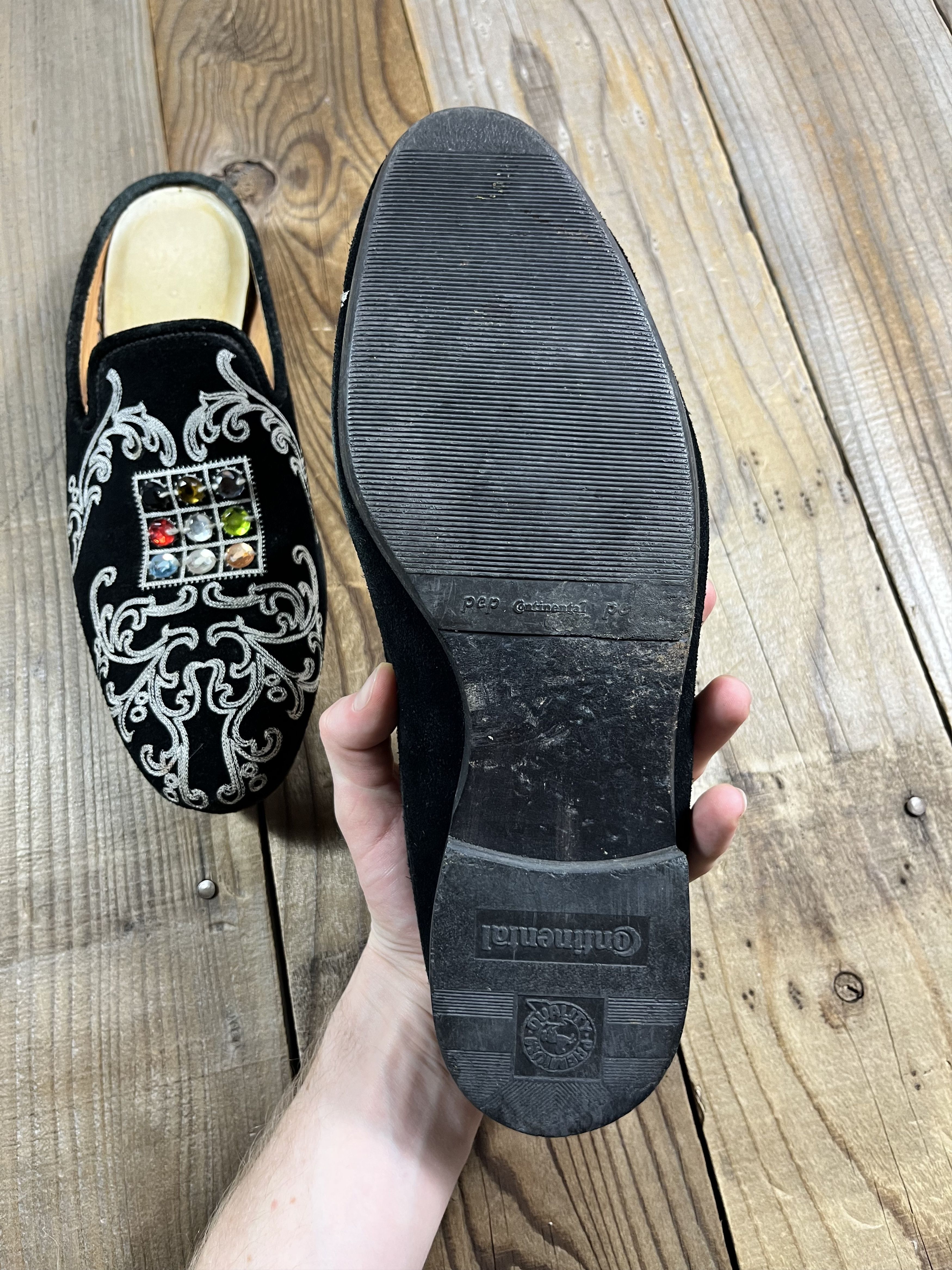 Number (N)ine AW09 'A Closed Feeling' Runway Velvet Jeweled Slippers Size US 9 / EU 42 - 7 Thumbnail