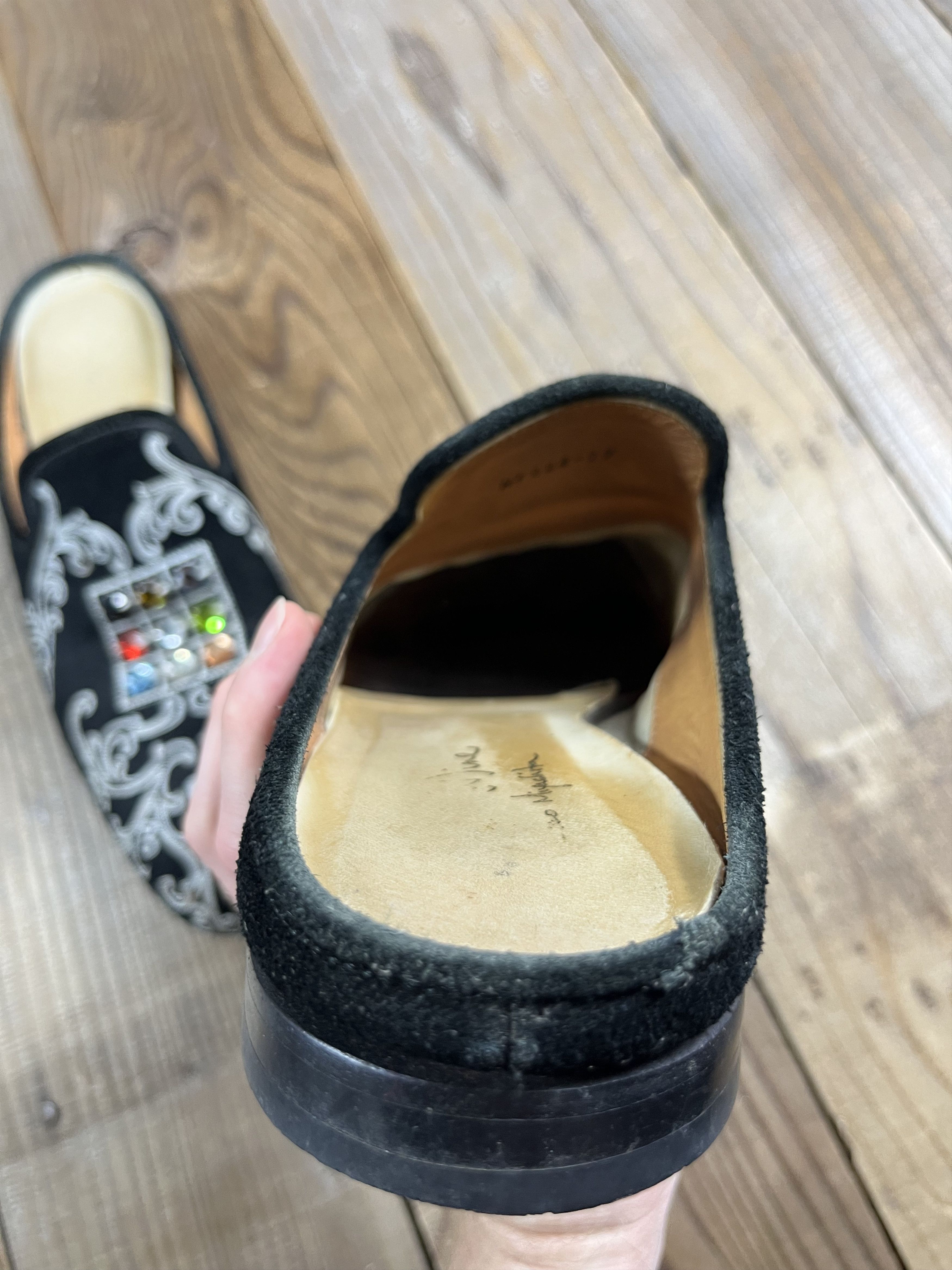 Number (N)ine AW09 'A Closed Feeling' Runway Velvet Jeweled Slippers Size US 9 / EU 42 - 5 Thumbnail