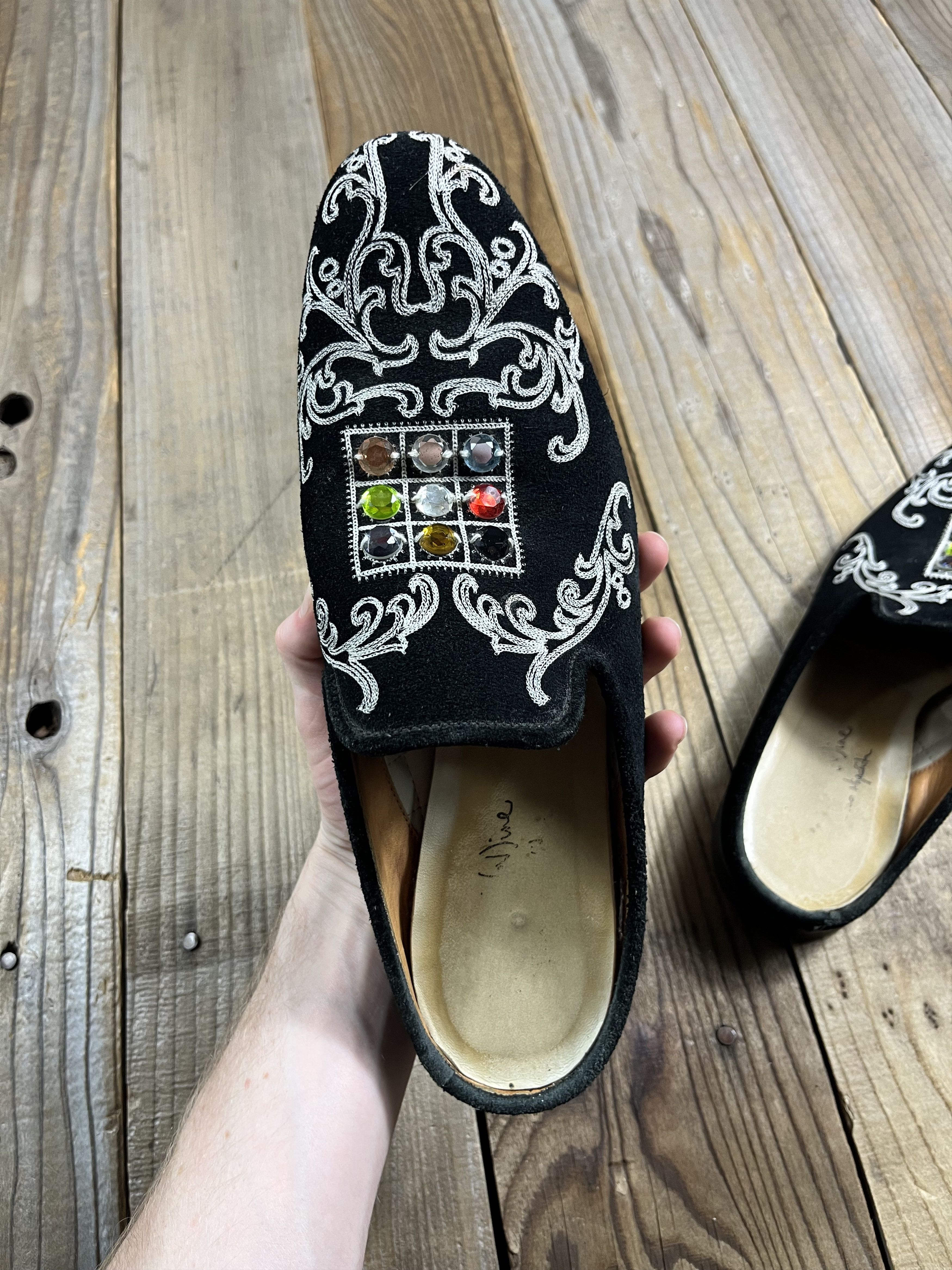 Number (N)ine AW09 'A Closed Feeling' Runway Velvet Jeweled Slippers Size US 9 / EU 42 - 10 Thumbnail
