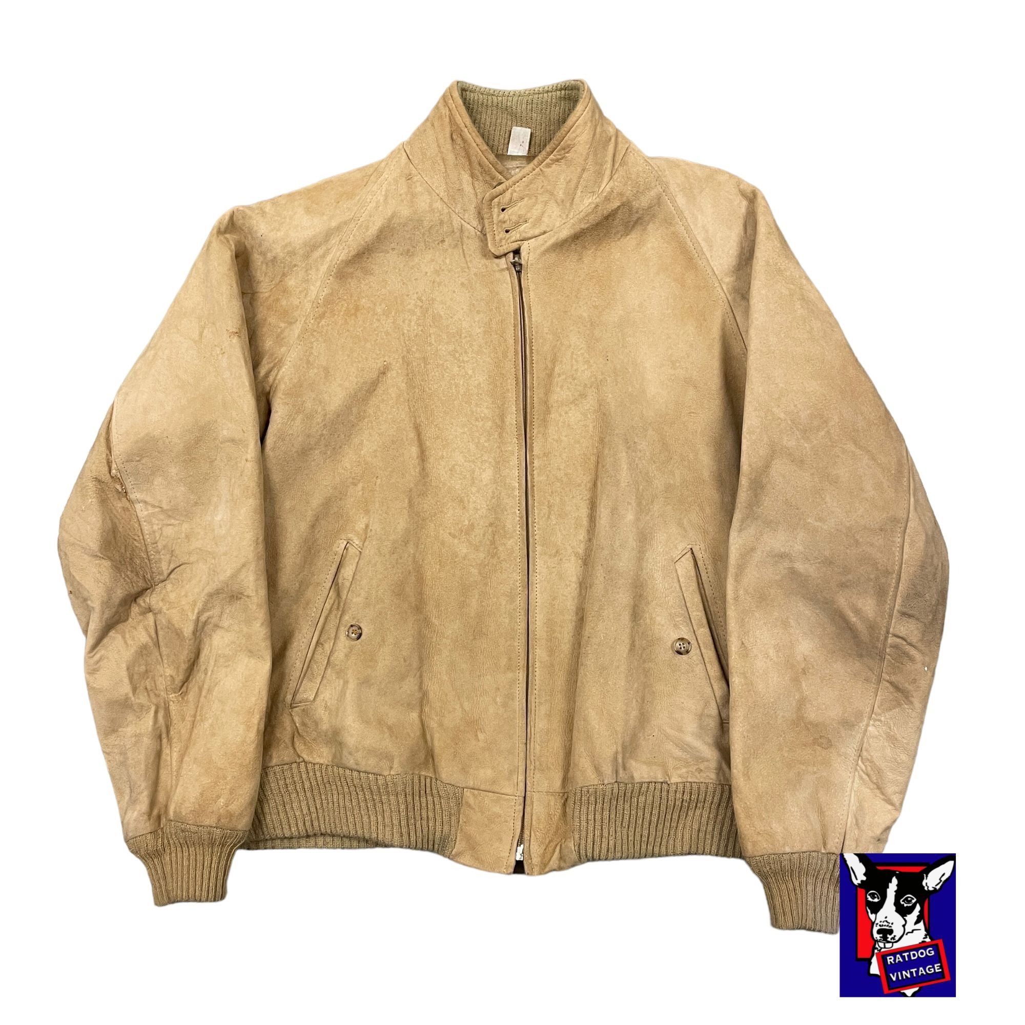 Vintage 70s/80s Vtg Broadmoor Mens Shop Beige Suede Zip Up Leather J Size US L / EU 52-54 / 3 - 1 Preview