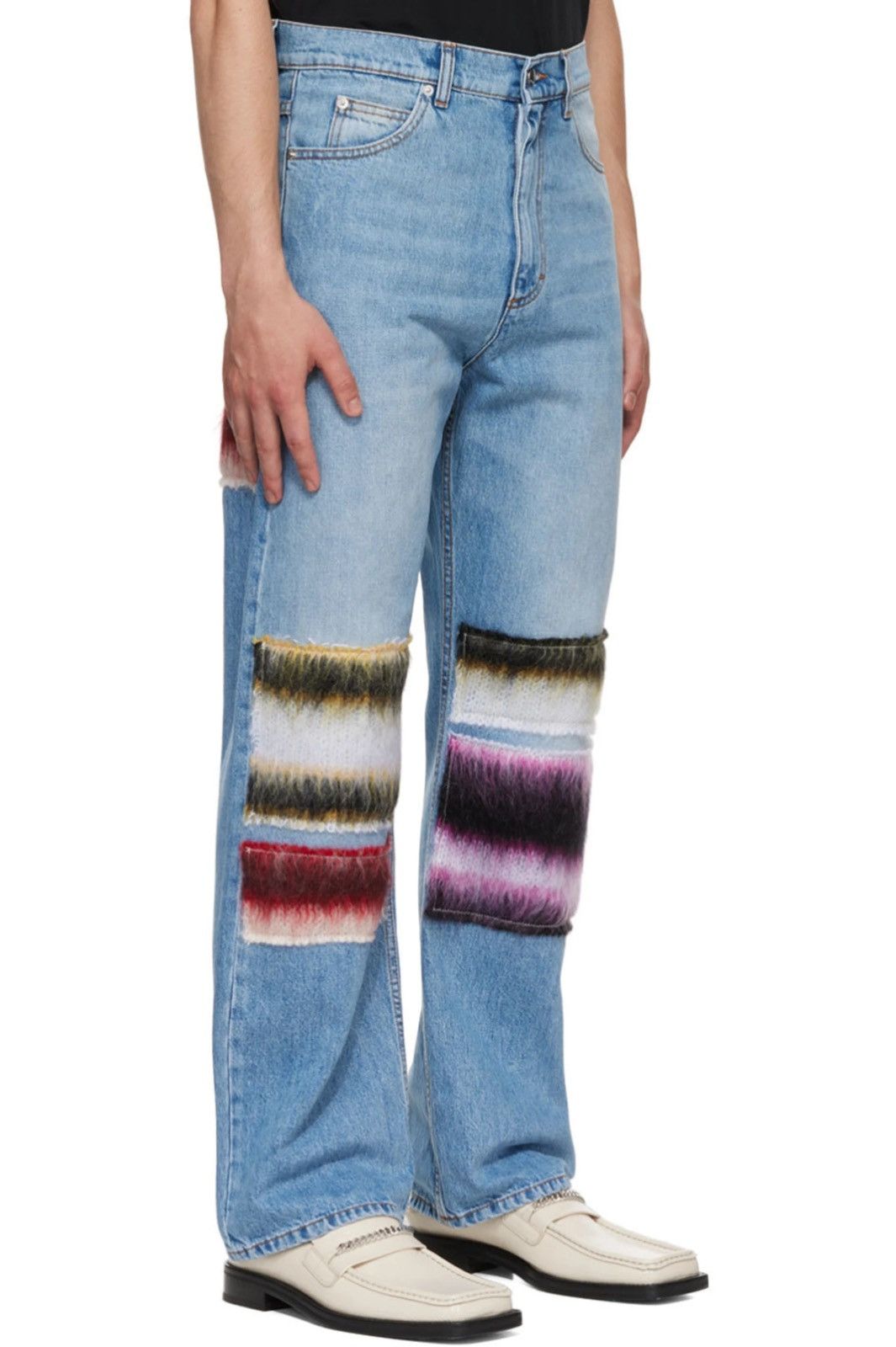 Marni NEW 28 Blue Mohair Patch Cropped Jeans Marni Fuzzy Regular Size US 28 / EU 44 - 3 Thumbnail