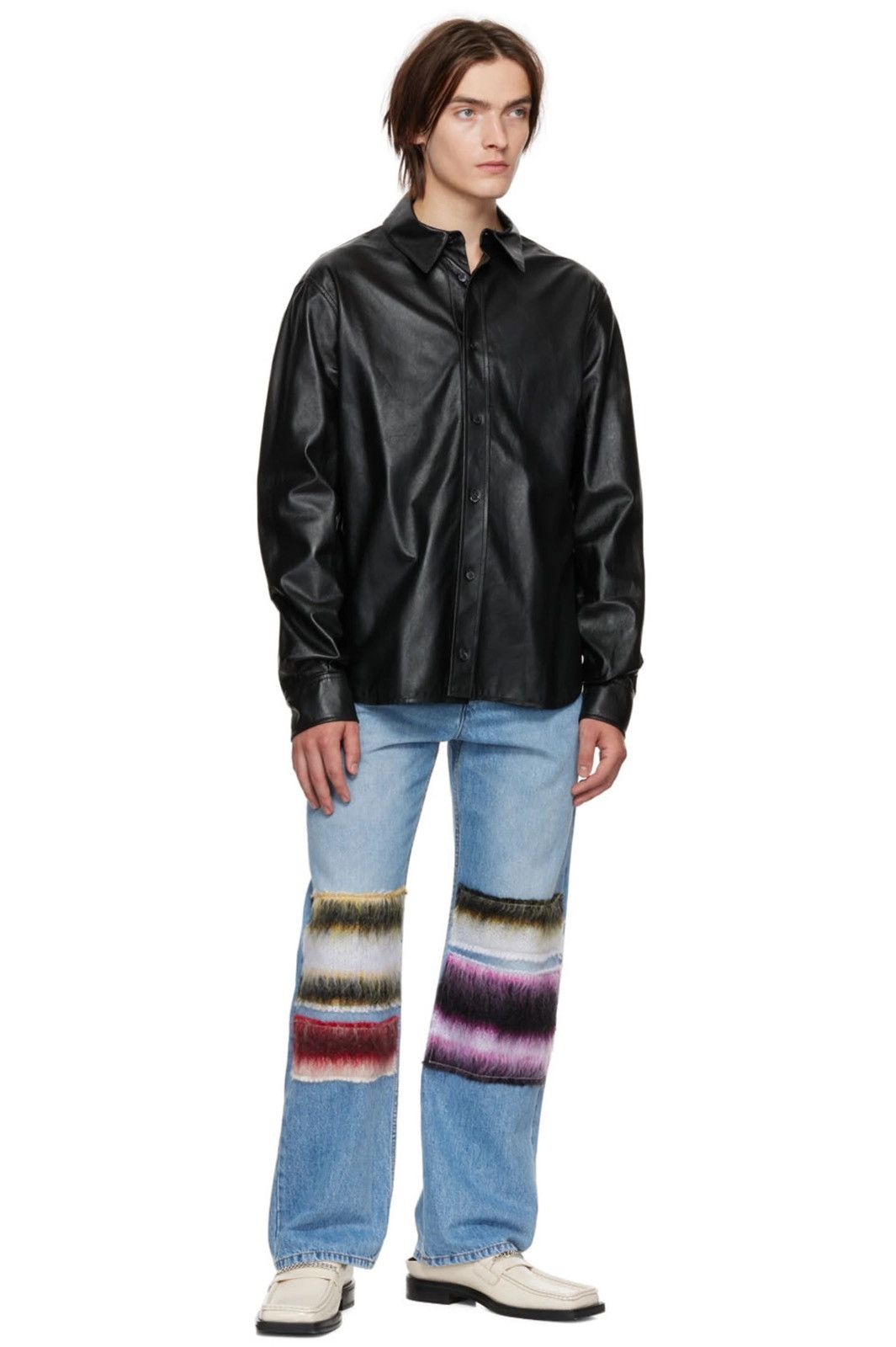 Marni NEW 28 Blue Mohair Patch Cropped Jeans Marni Fuzzy Regular Size US 28 / EU 44 - 5 Thumbnail