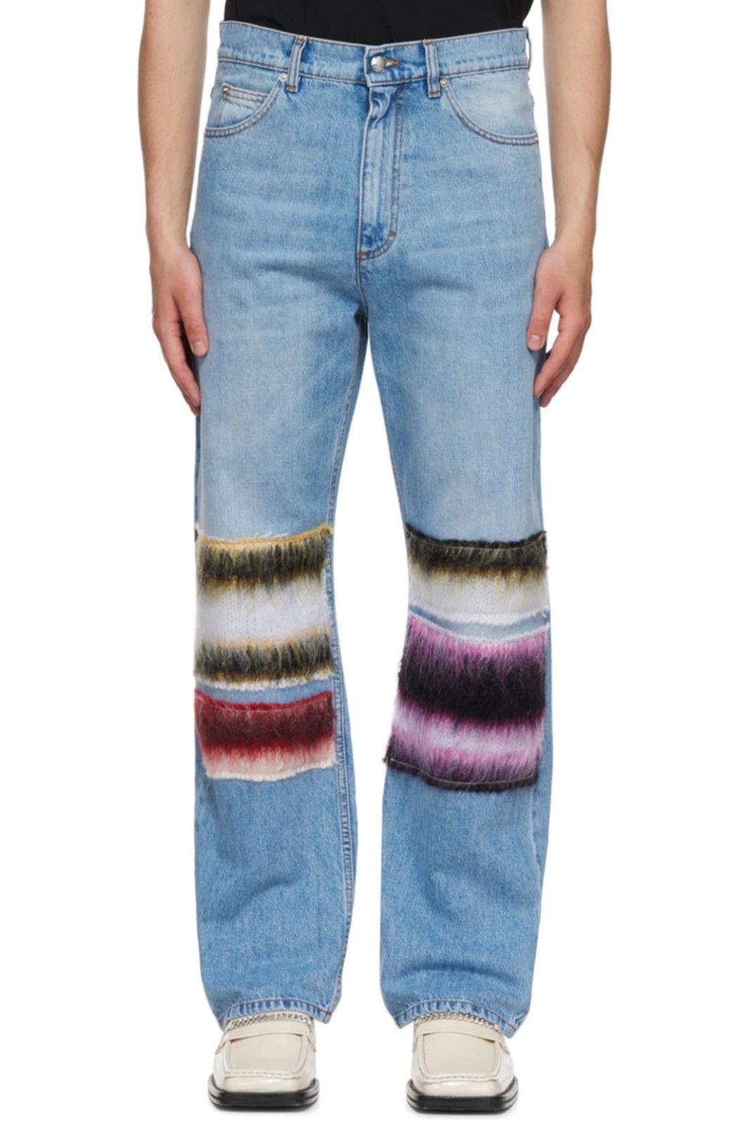Marni NEW 28 Blue Mohair Patch Cropped Jeans Marni Fuzzy Regular Size US 28 / EU 44 - 1 Thumbnail