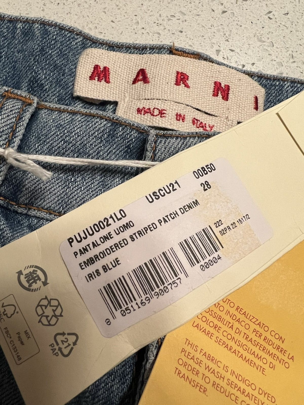 Marni NEW 28 Blue Mohair Patch Cropped Jeans Marni Fuzzy Regular Size US 28 / EU 44 - 6 Thumbnail