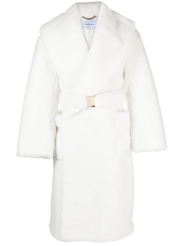 CASABLANCA FAUX SHEARLING ROBE COAT