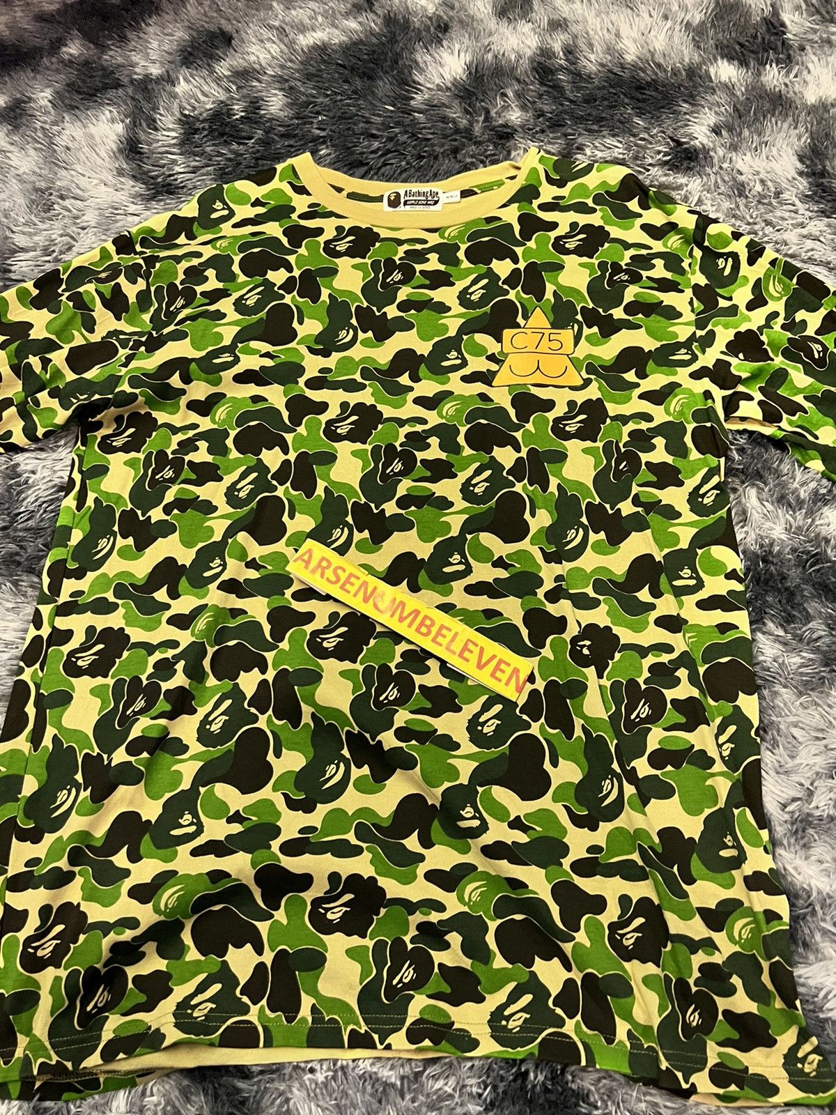 Image of Bape x Club 75 Abc Camo Tee in Green, Men's (Size 2XL)