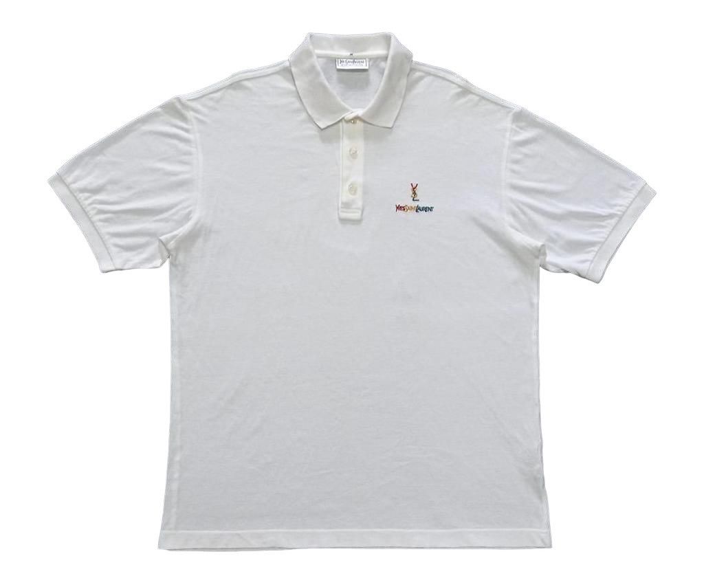 VINTAGE 90s YVESAINTLAURET MULTICOLOUR LOGO POLO TEE