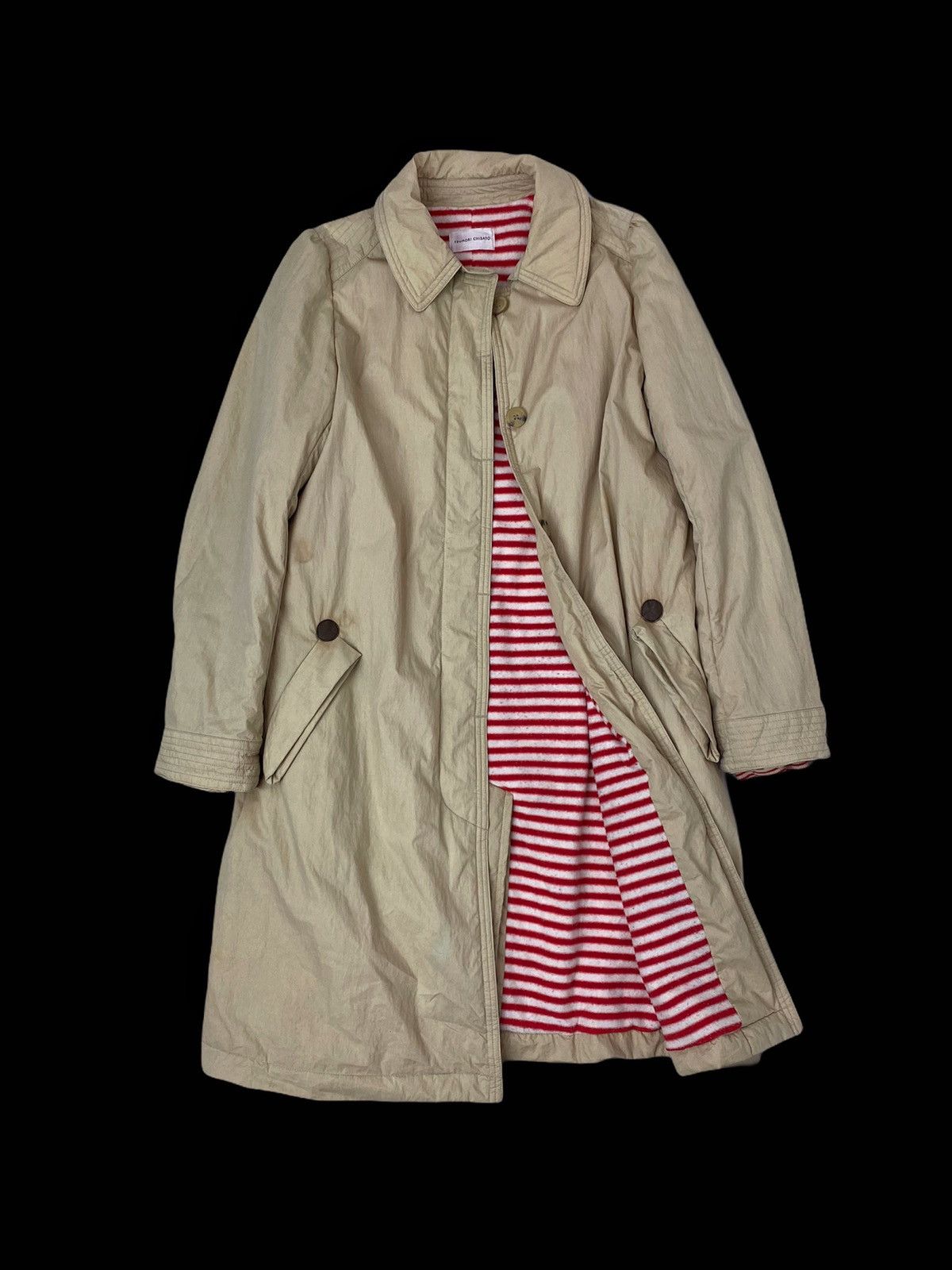 ISSEY MIYAKE IS (IS) Sports Nylon cotton Tsumori Chisato Gathered Hooded coat IS-11-FA006 Ivory M main image 1