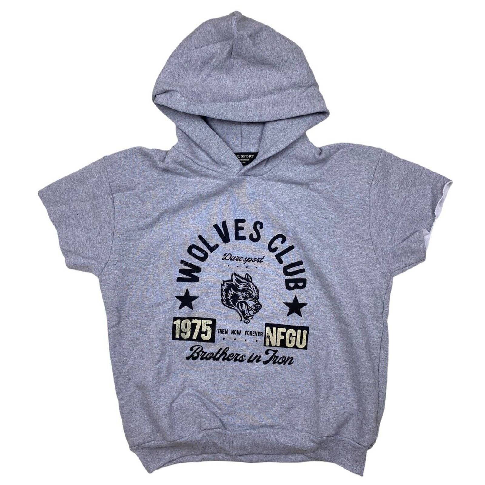 Darc Sport Wolves Club Brothers In Iron Cap Sleeve Hoodie