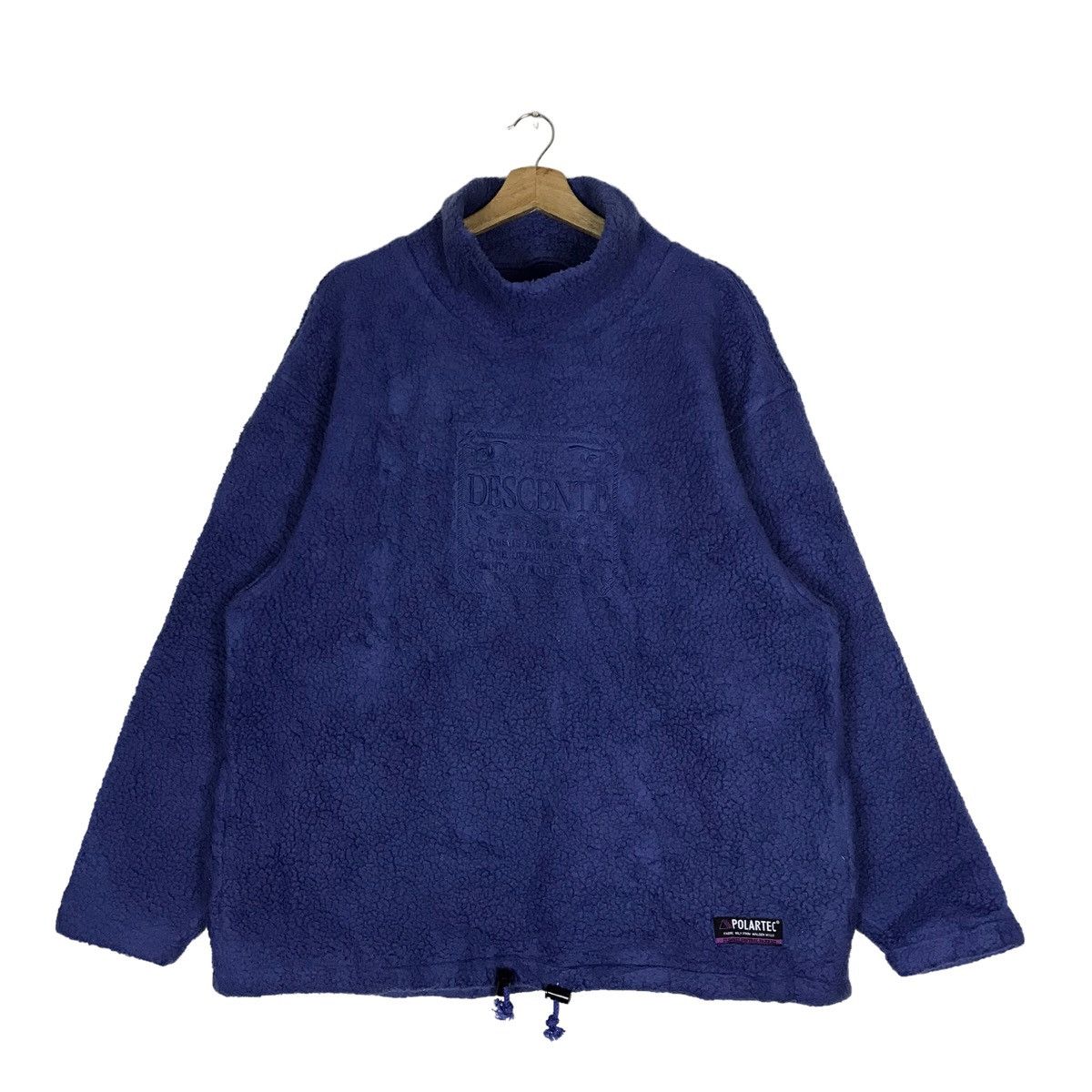 Vintage DESCENTE Big Logo Fleece Polartec Turtle Neck