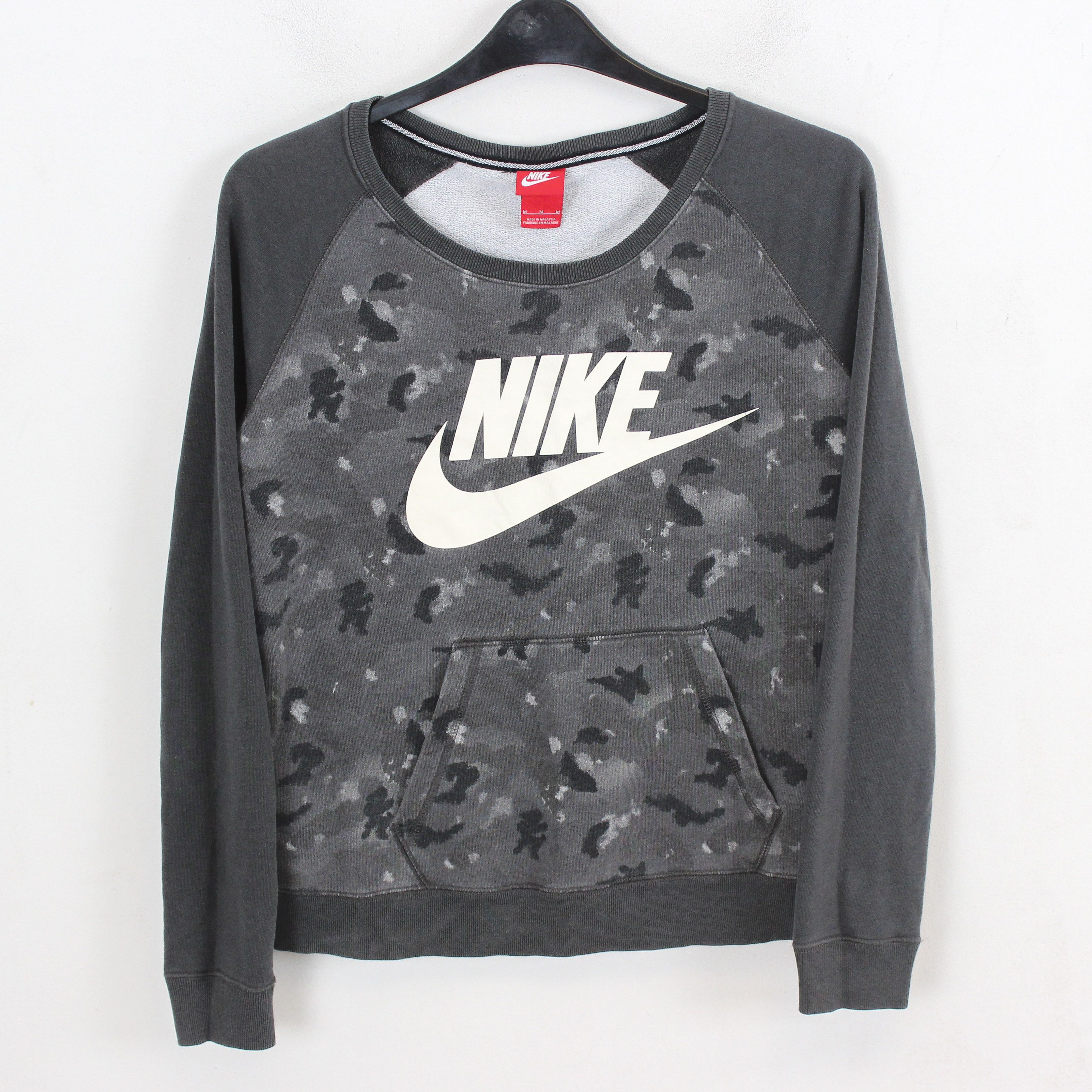 Nike Men M Camo Jumper Sweatshirt Pullover Crewneck Logo Gray Top Size US M / EU 48-50 / 2 - 1 Thumbnail