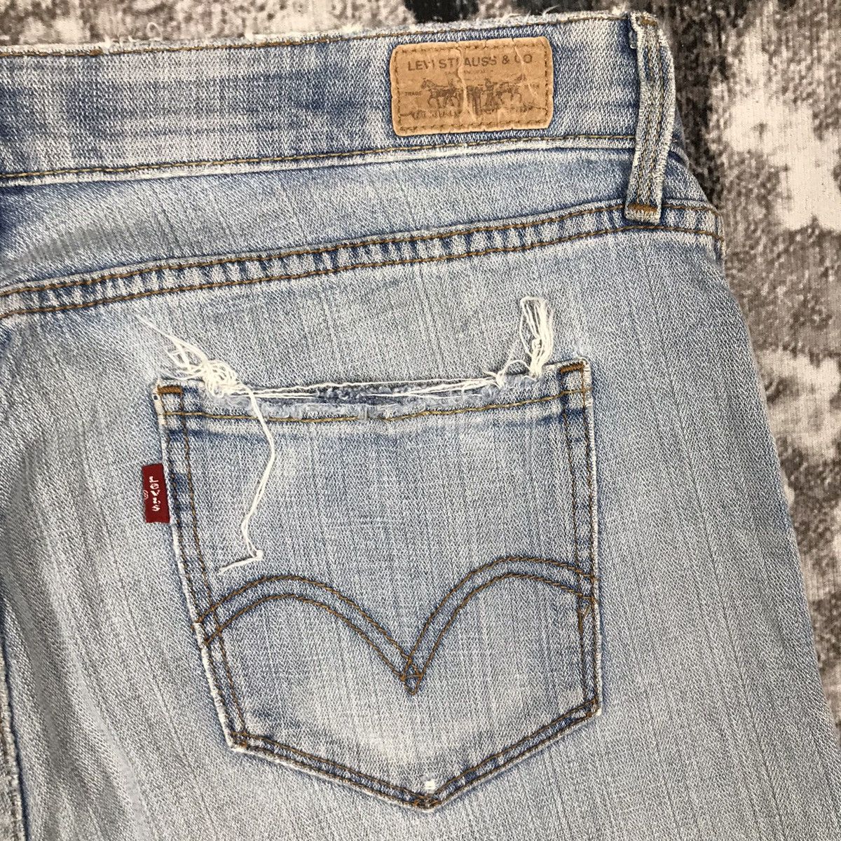Levi's × Vintage Vintage Levis 525 Baggy Distressed Design Denim Jeans Size 33" - 4 Thumbnail