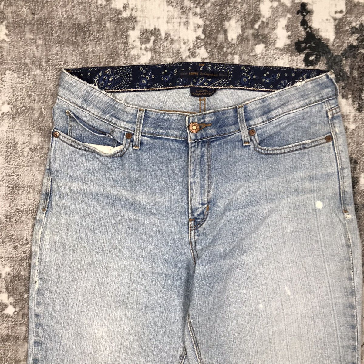 Levi's × Vintage Vintage Levis 525 Baggy Distressed Design Denim Jeans Size 33" - 8 Thumbnail