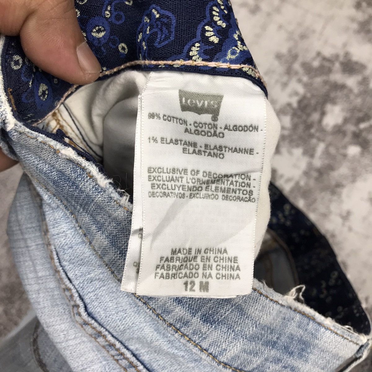 Levi's × Vintage Vintage Levis 525 Baggy Distressed Design Denim Jeans Size 33" - 15 Thumbnail