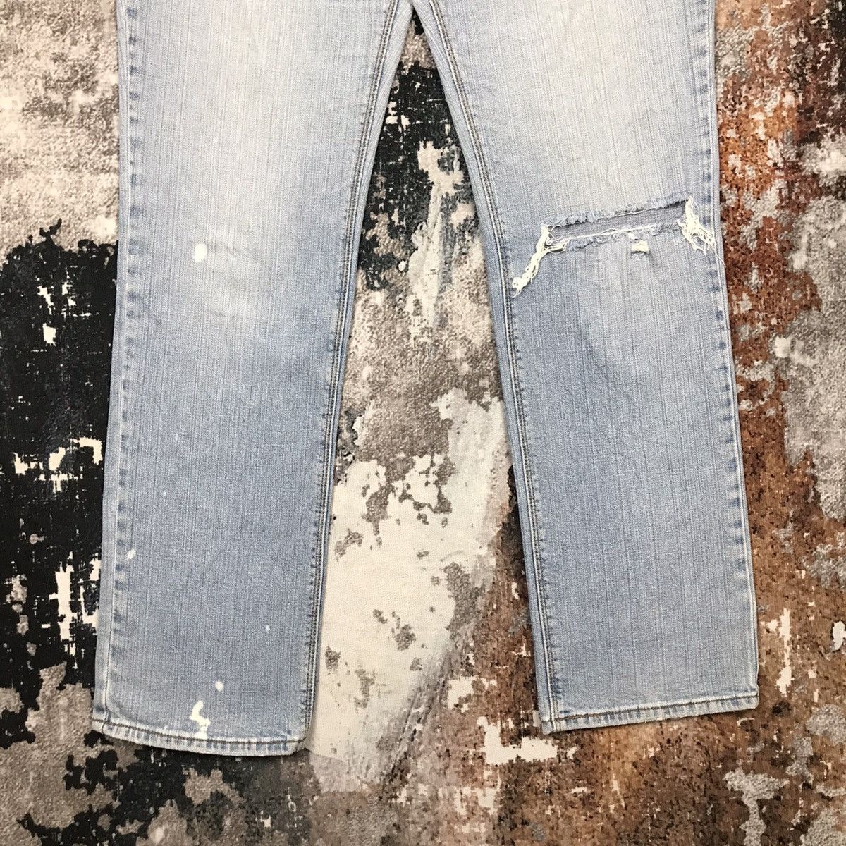 Levi's × Vintage Vintage Levis 525 Baggy Distressed Design Denim Jeans Size 33" - 11 Thumbnail