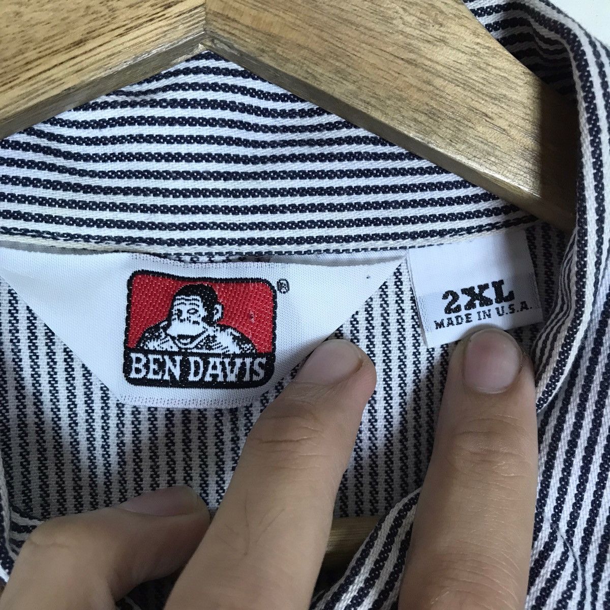 Ben Davis Vintage 90s BEN DAVIS Hickory Stripe Prisoner Pullover Size US XXL / EU 58 / 5 - 7 Thumbnail