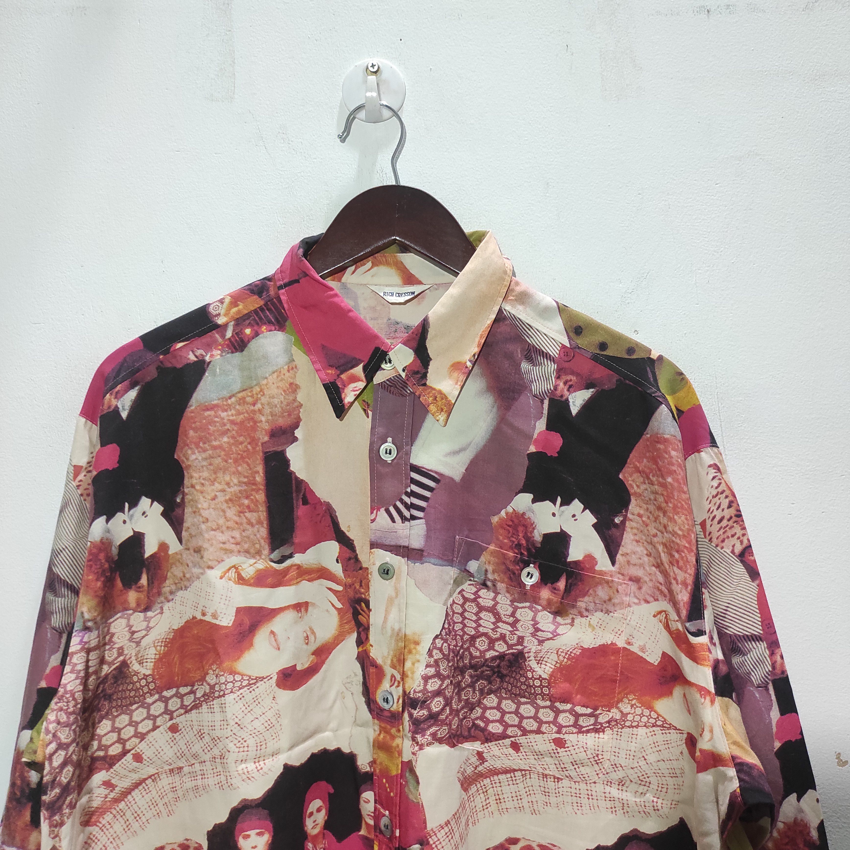 Japanese Brand Rare Vintage AOP Full Print Rich Cresson shirt Size US L / EU 52-54 / 3 - 10 Thumbnail