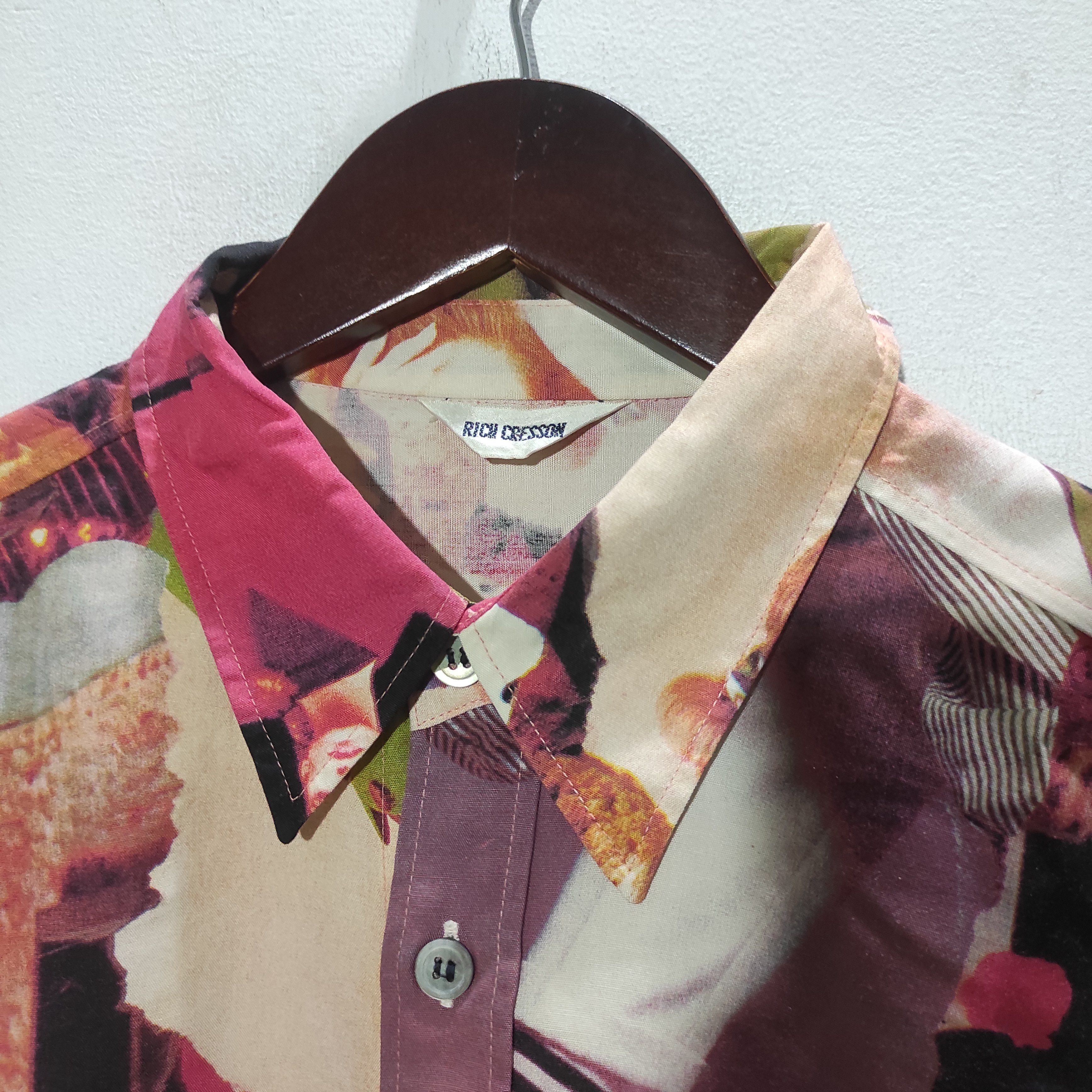 Japanese Brand Rare Vintage AOP Full Print Rich Cresson shirt Size US L / EU 52-54 / 3 - 13 Thumbnail