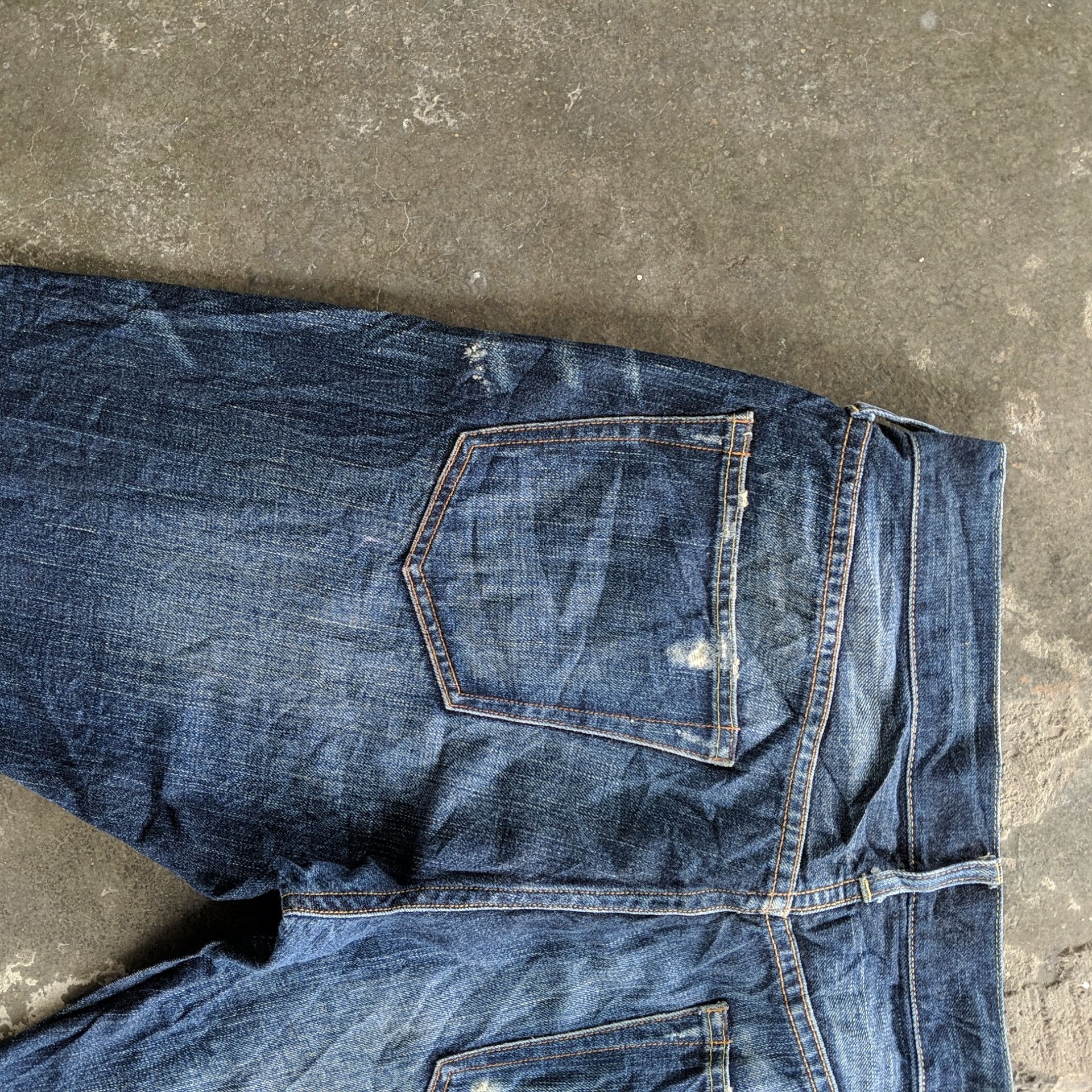 Japanese Brand Vtg Back Number Distressed Faded Denim Jeans Pants W35 Size US 35 - 12 Thumbnail