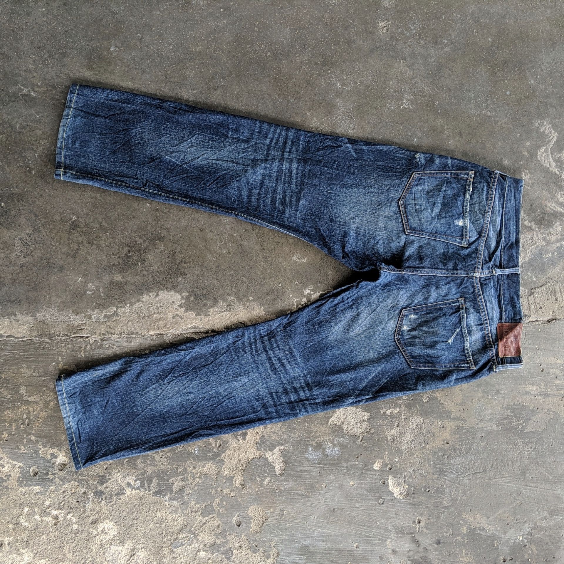 Japanese Brand Vtg Back Number Distressed Faded Denim Jeans Pants W35 Size US 35 - 10 Thumbnail