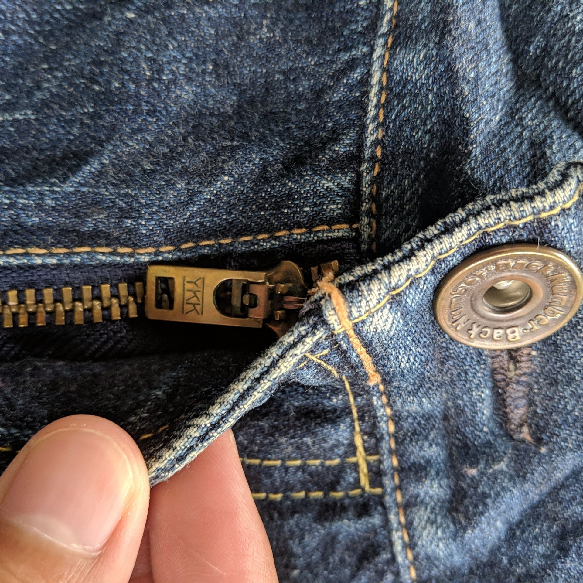 Japanese Brand Vtg Back Number Distressed Faded Denim Jeans Pants W35 Size US 35 - 6 Thumbnail