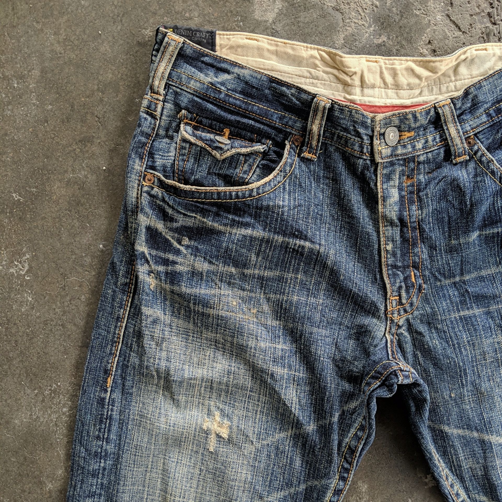 Japanese Brand Vintage Japanese Distressed Faded Denim Jeans Pants W35 Size US 35 - 7 Thumbnail
