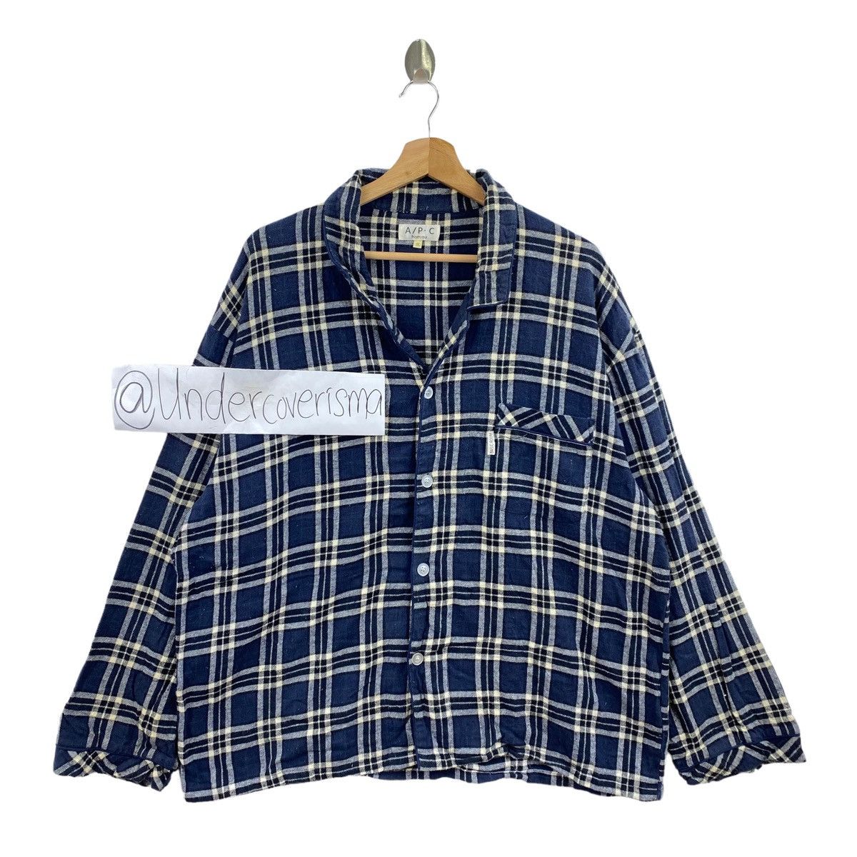 Vintage APC HOMME France Brand Check Tartan Button Up Long Sleeve Size US XXL / EU 58 / 5 - 1 Thumbnail