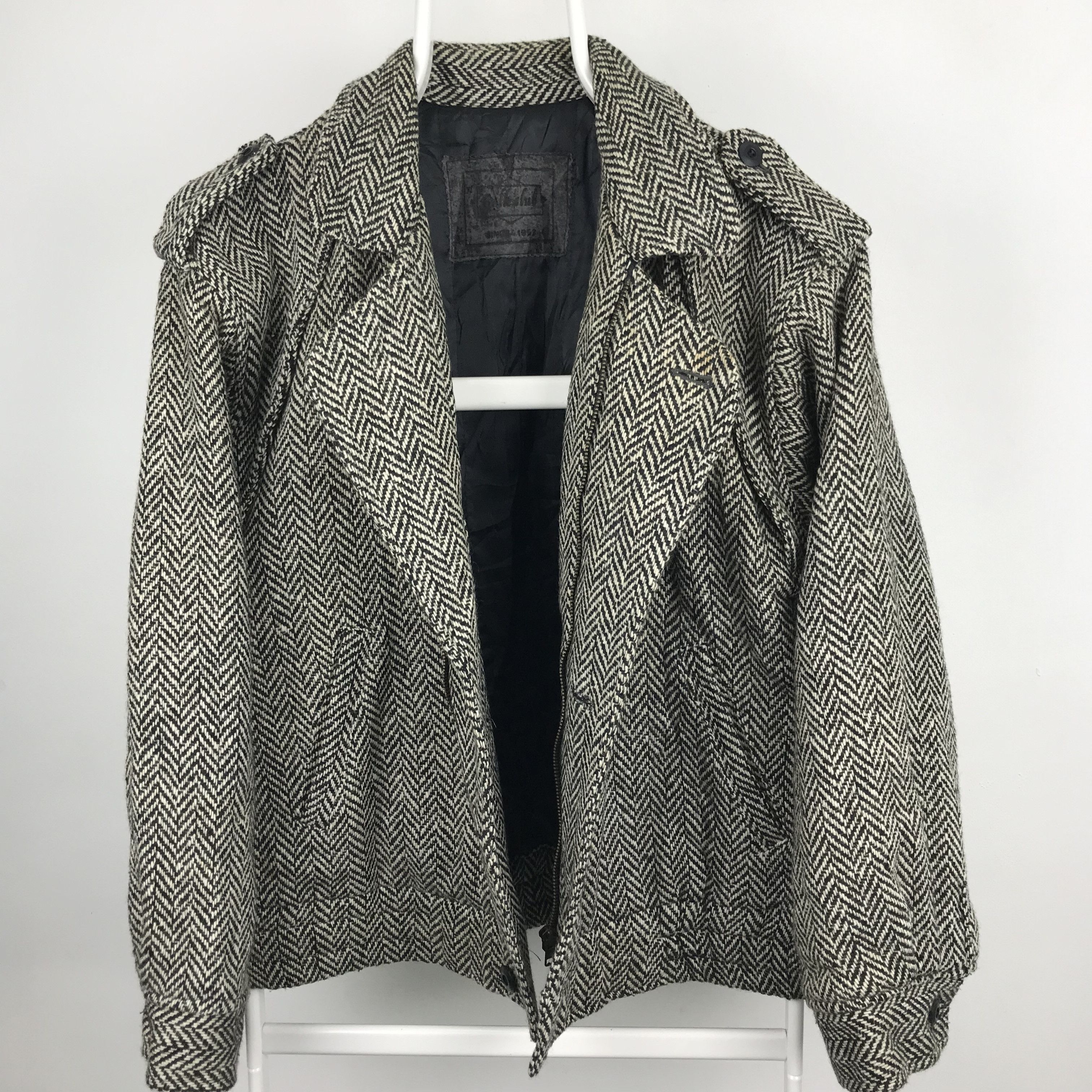 Japanese Brand Z178 VTG GULK CLUB HERRINGBONE STYLE WOOL COATS Size US L / EU 52-54 / 3 - 1 Thumbnail