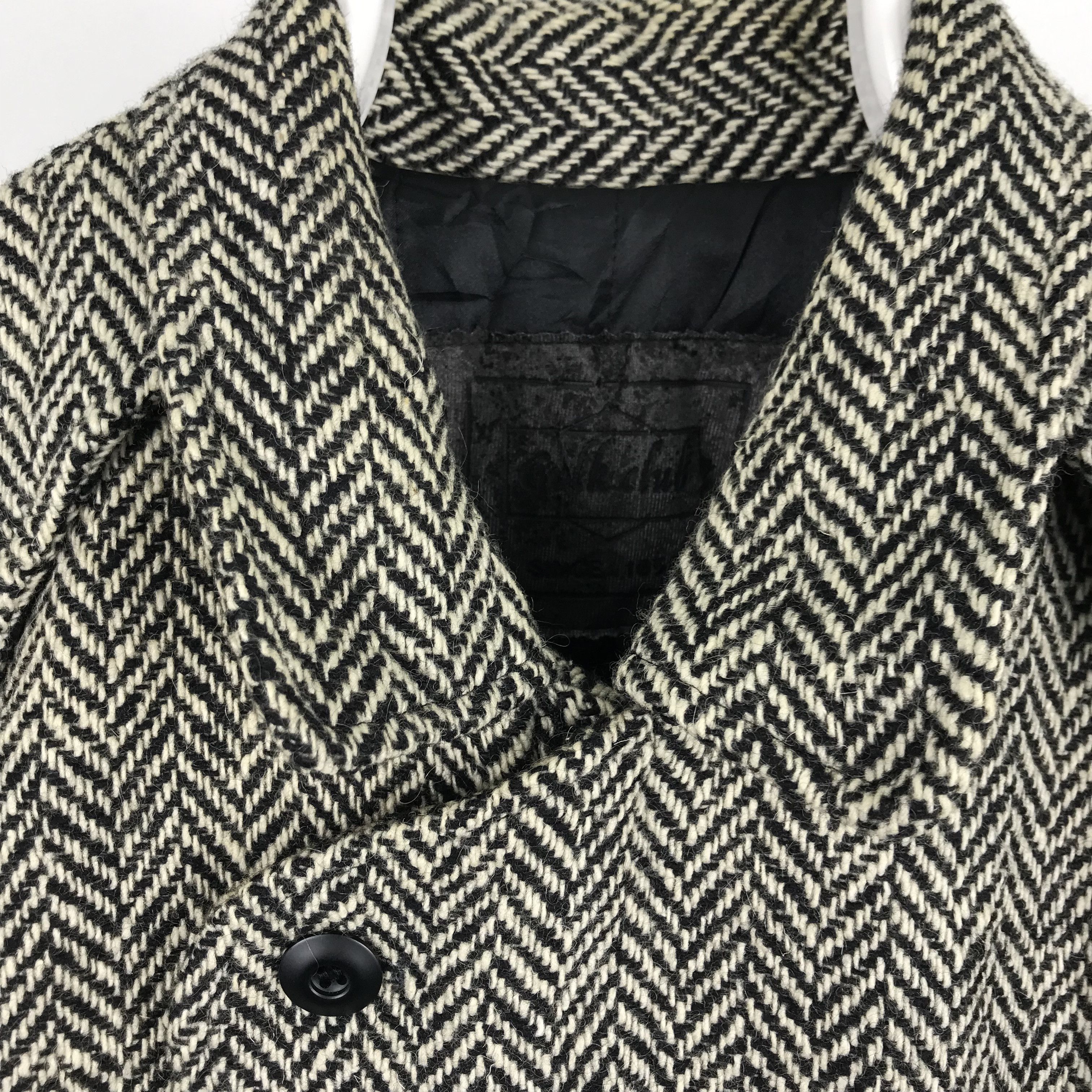 Japanese Brand Z178 VTG GULK CLUB HERRINGBONE STYLE WOOL COATS Size US L / EU 52-54 / 3 - 4 Thumbnail