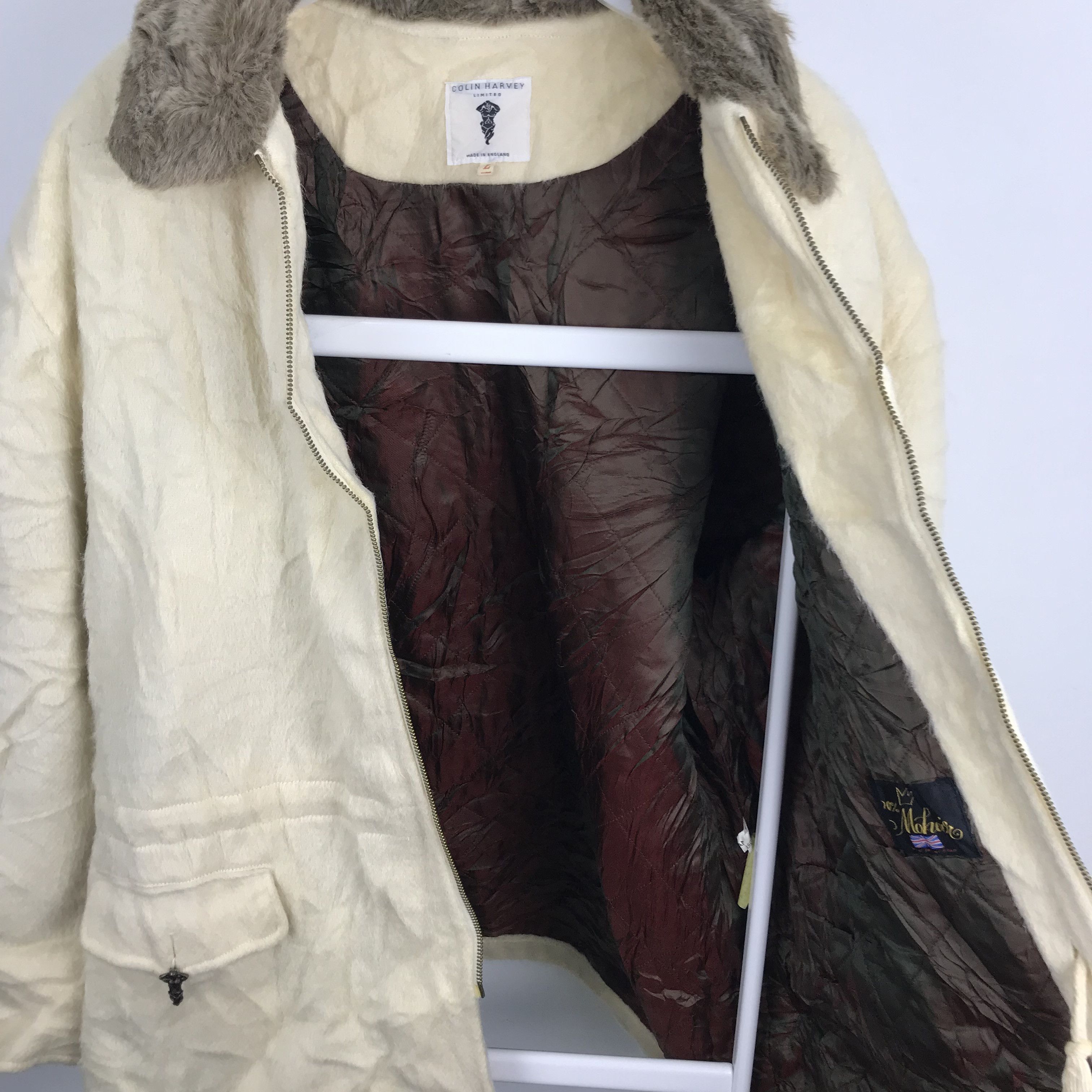 New England Outerwear Z188 COLIN HARVEY LIMITED 100% MOHAIR WINTER JACKET Size US L / EU 52-54 / 3 - 4 Thumbnail
