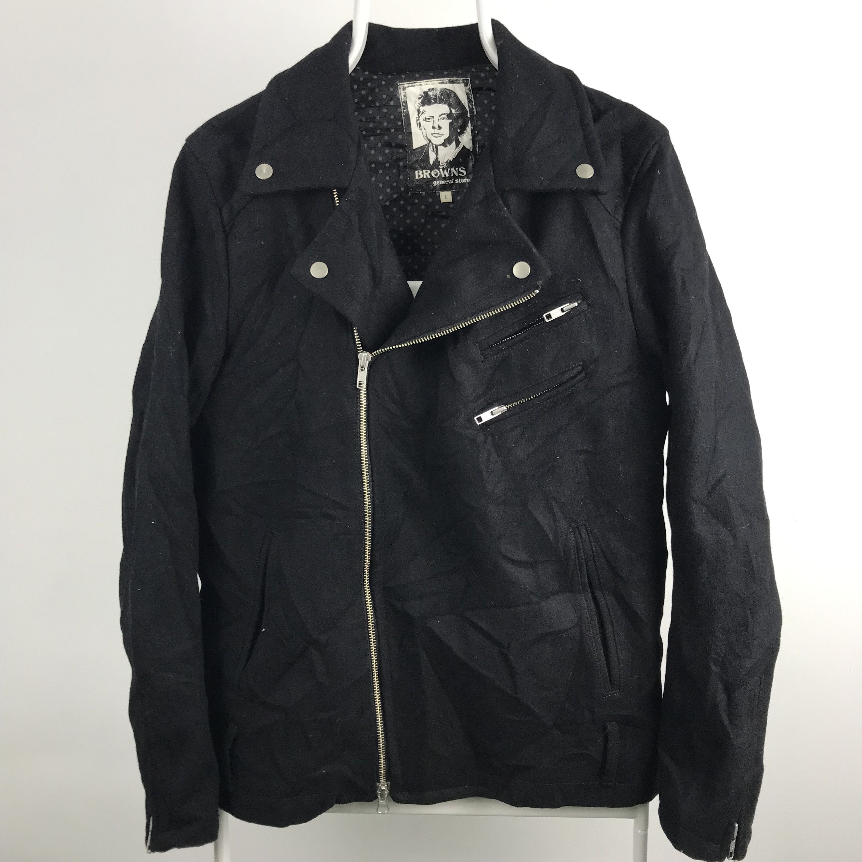 Band Tees Z189 BROWNS GENERALSTORE WOOL JACKET PUNK ROCK N ROLL STYLE Size US L / EU 52-54 / 3 - 1 Thumbnail