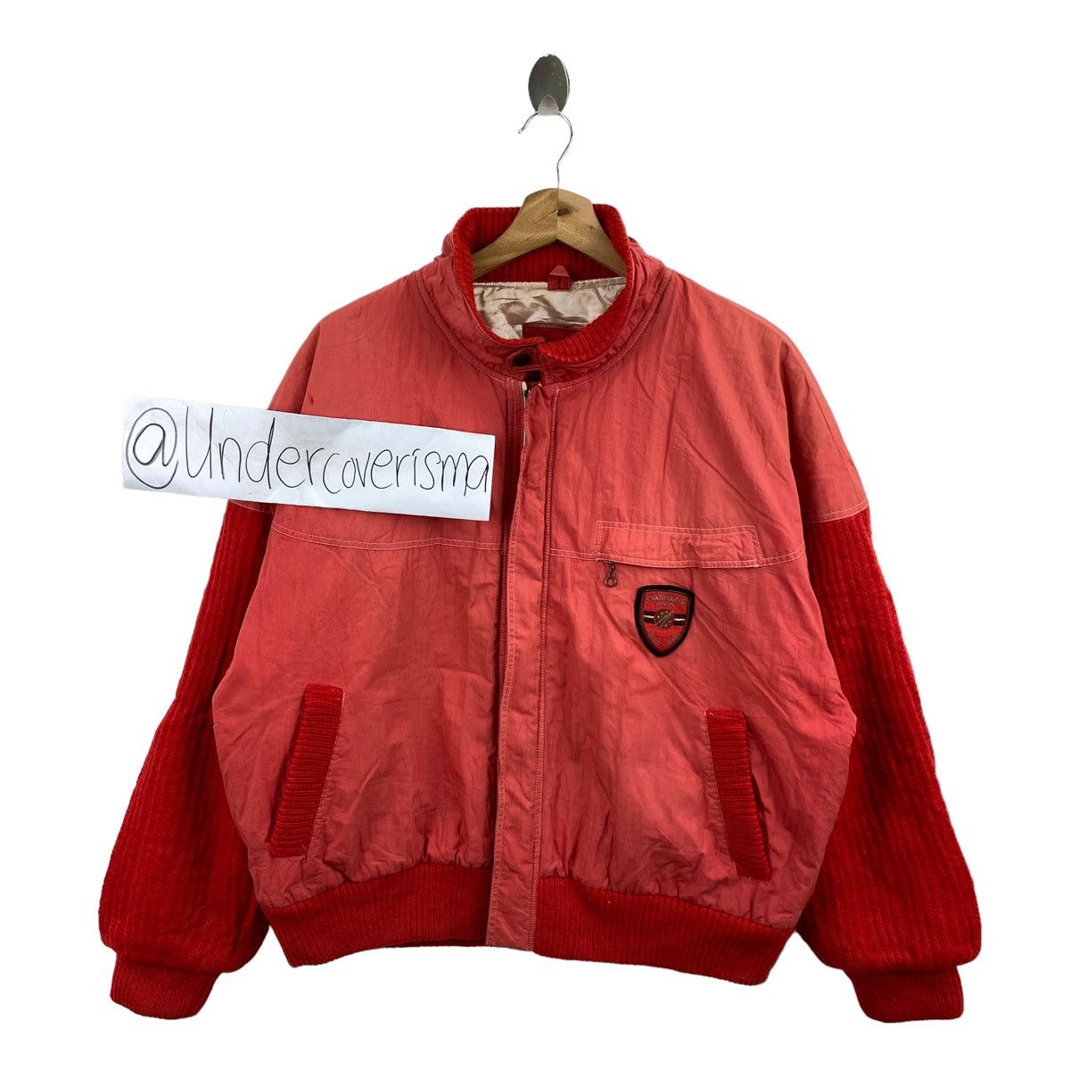 Vtg PIA SPORT Space Embroidered Logo Quilted Inside Jacket