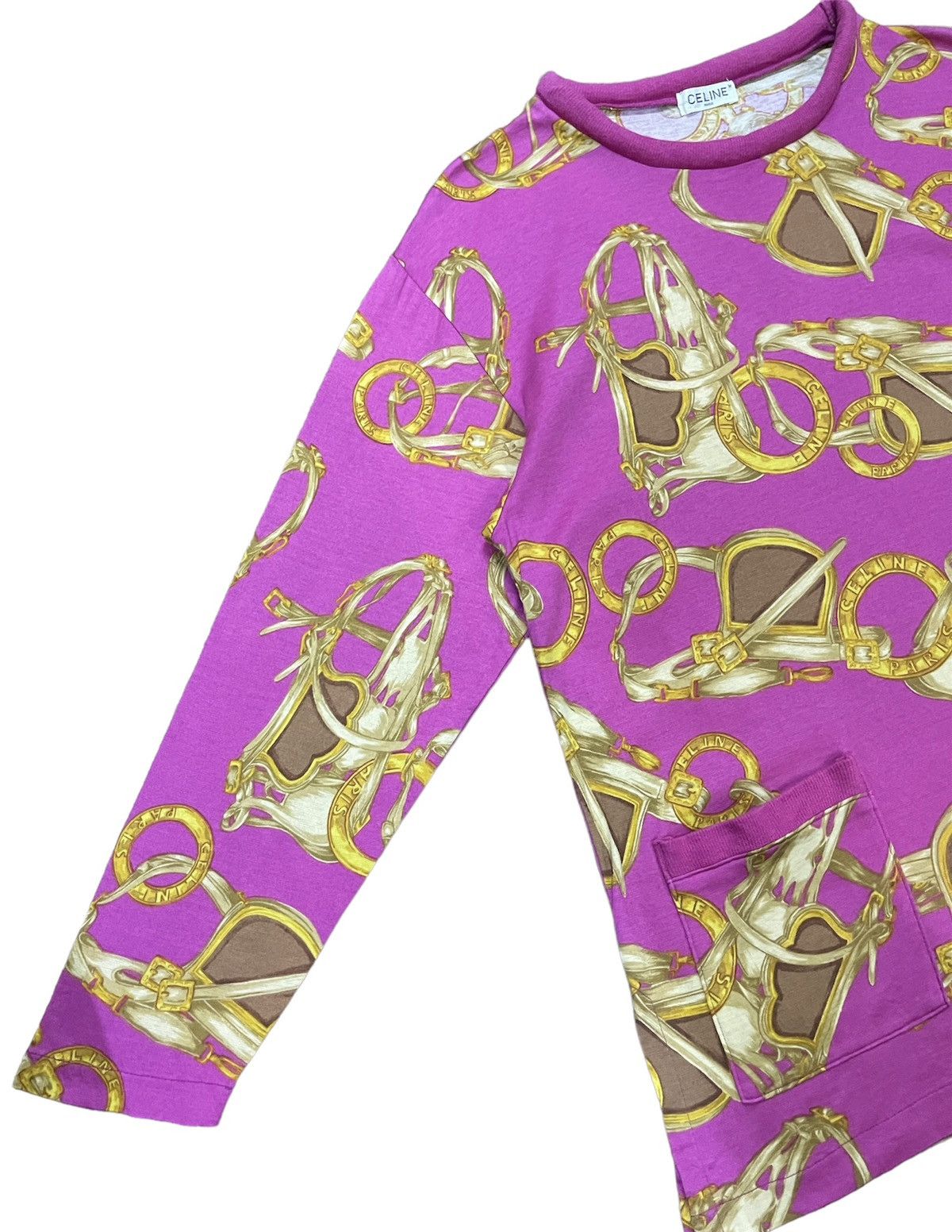 Celine VINTAGE CELINE PARIS FULLPRINT MONOGRAM LONGSLEEVE TSHIRT Size M / US 6-8 / IT 42-44 - 4 Thumbnail