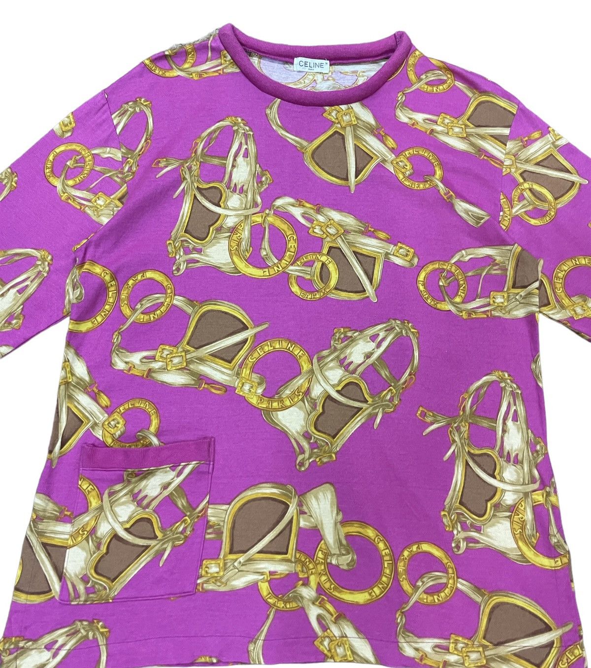 Celine VINTAGE CELINE PARIS FULLPRINT MONOGRAM LONGSLEEVE TSHIRT Size M / US 6-8 / IT 42-44 - 5 Thumbnail